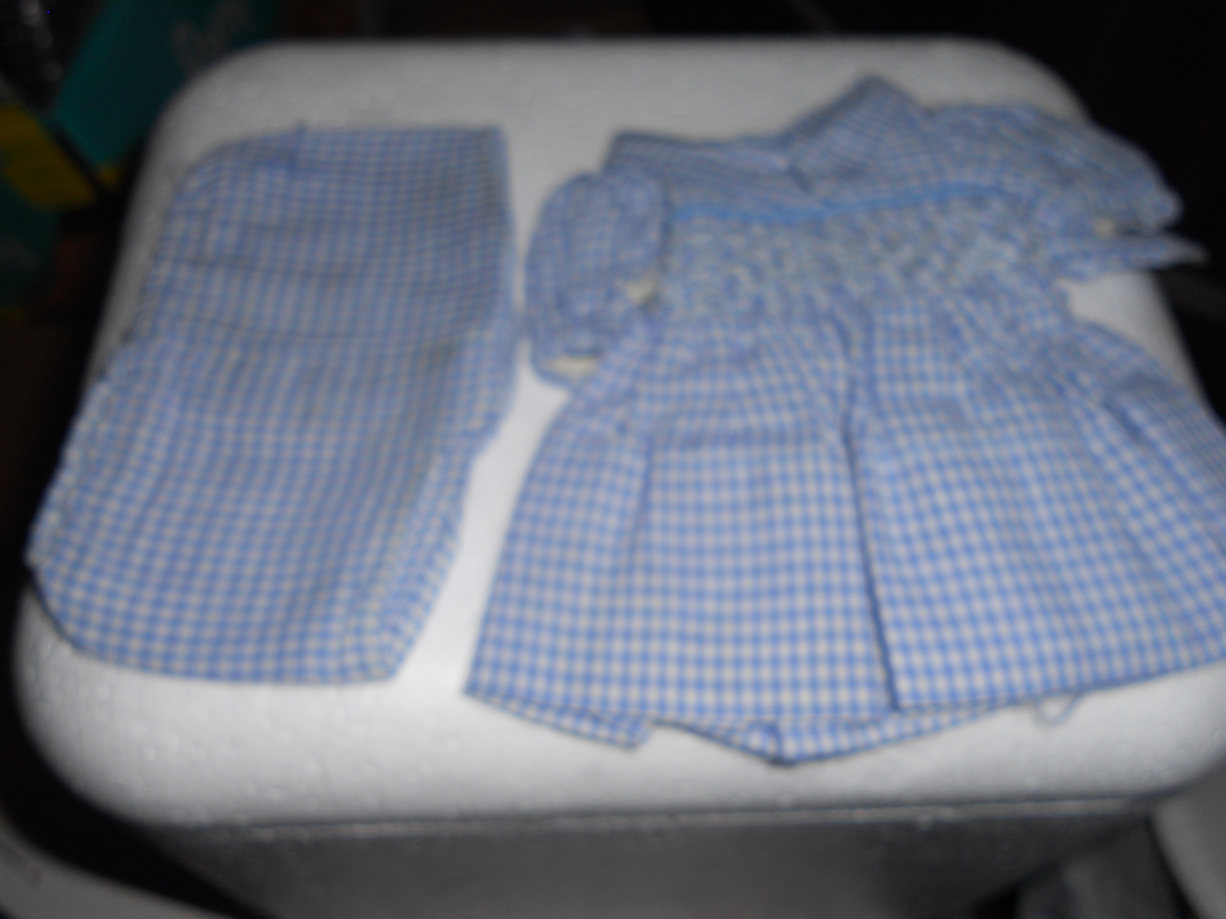 Doll Dress Panties Blue White Check Smocking