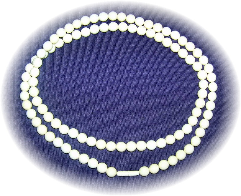 Bone Ivory 30 Inch  Necklace 7mm Beads