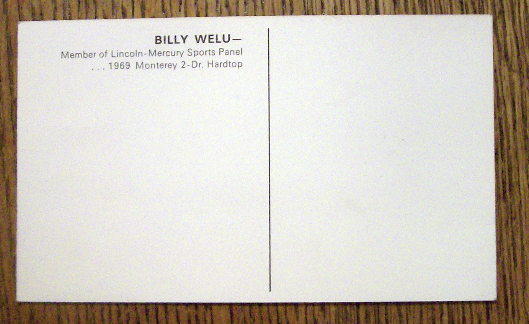 Billy Welu-Signed!!