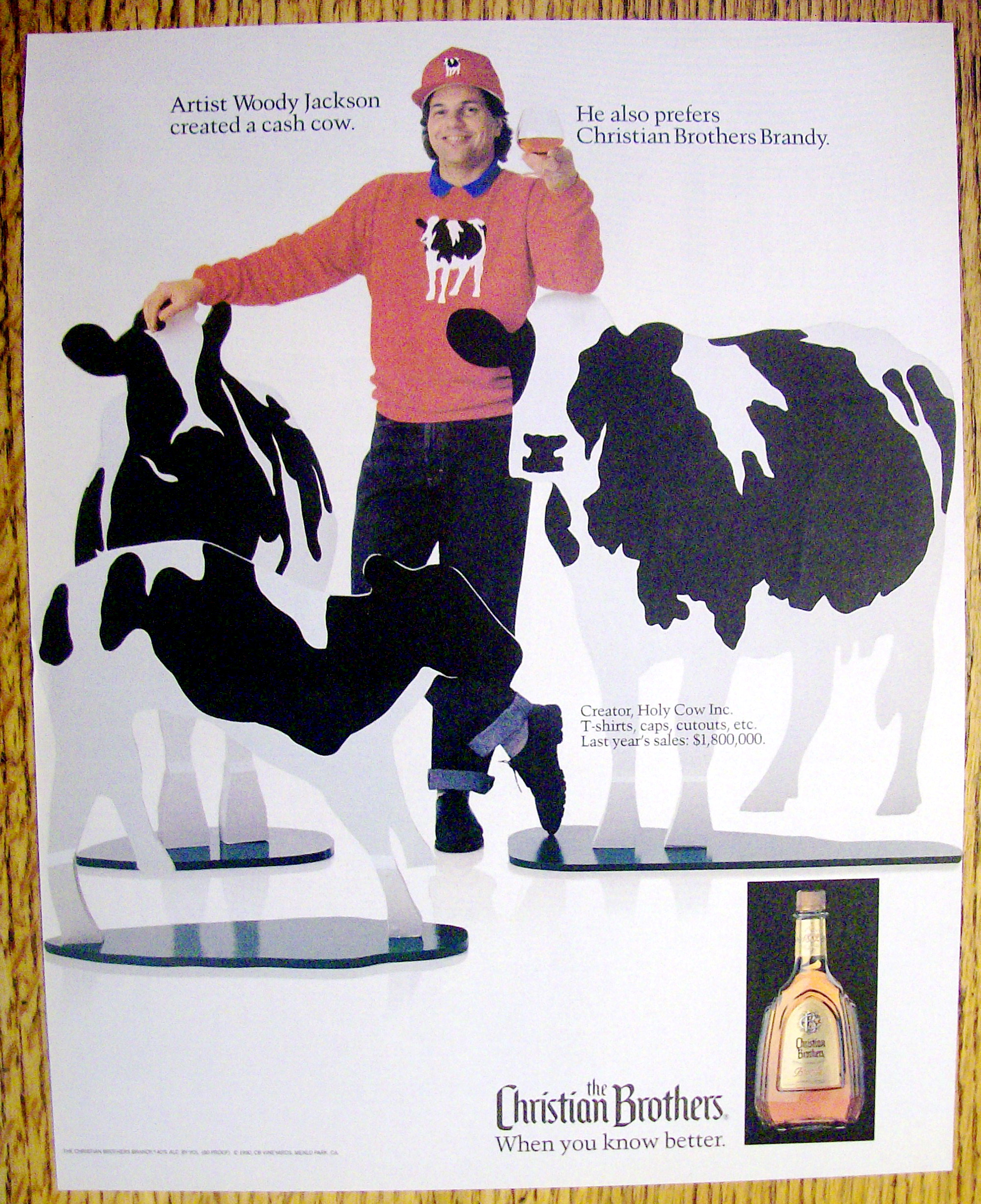 Ad: 1990 Christian Brothers Brandy w/Woody Jackson