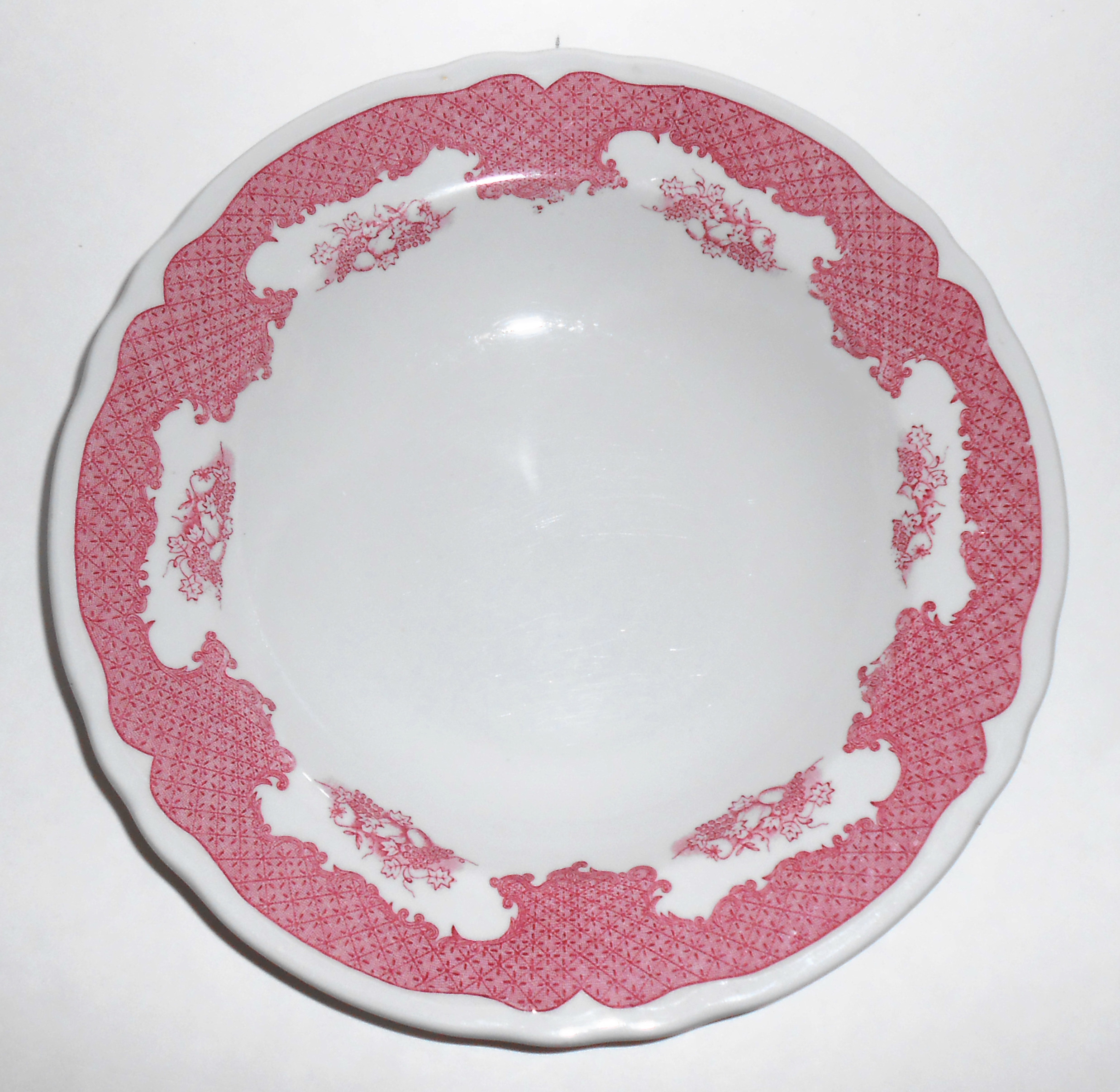Shenango Restaurant China Red Lattice Rimmed Soup Bowl!