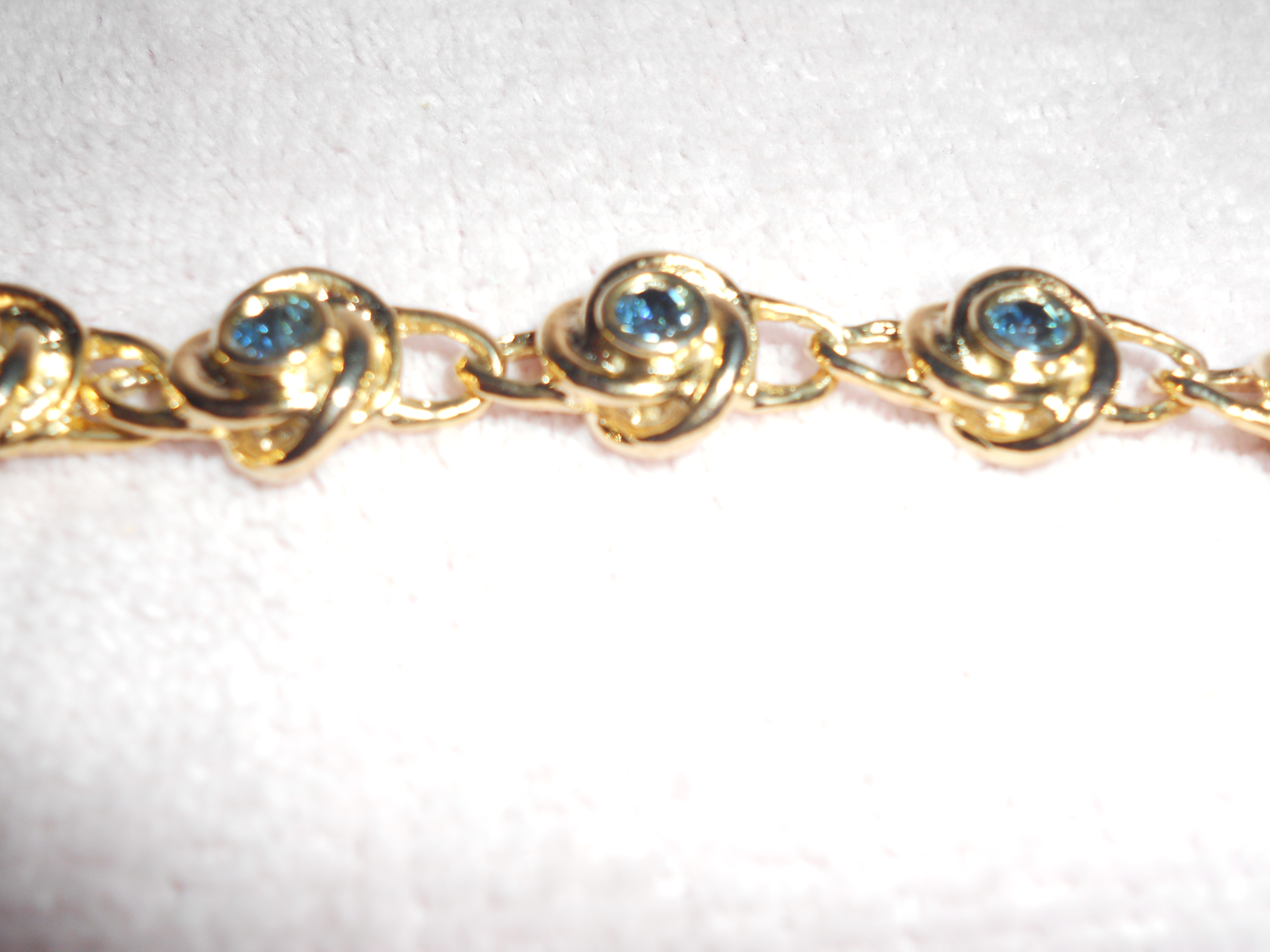 Bracelet Sapphire Gold Tone links USA signed