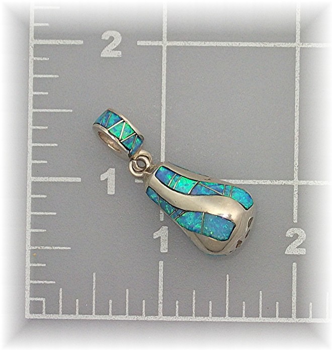 Pendant Opal Sterling Silver Inlays