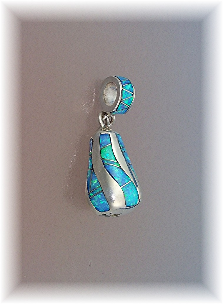 Pendant Opal Sterling Silver Inlays