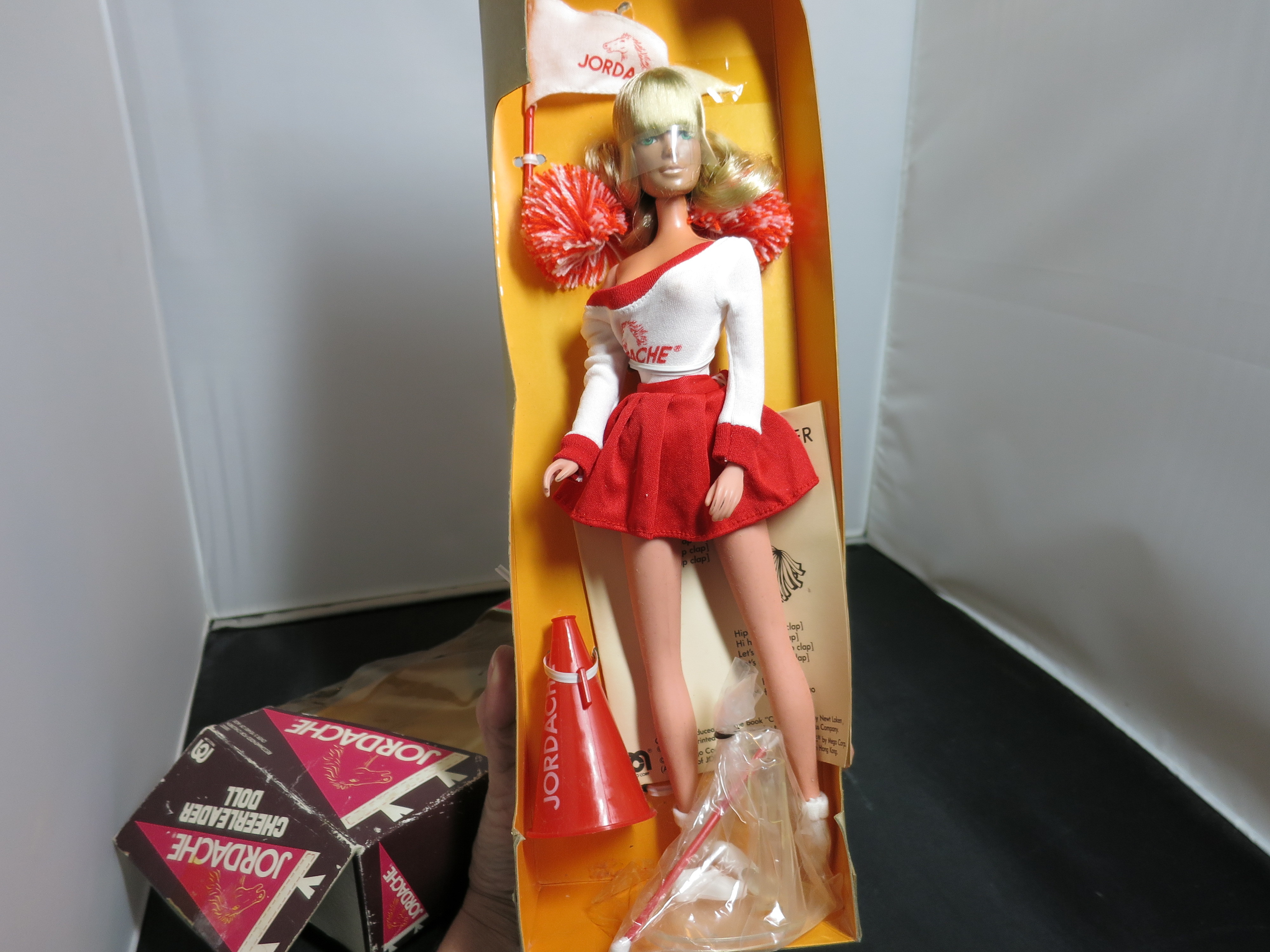 Mego Jordache Cheerleader Doll Never removed from box insert