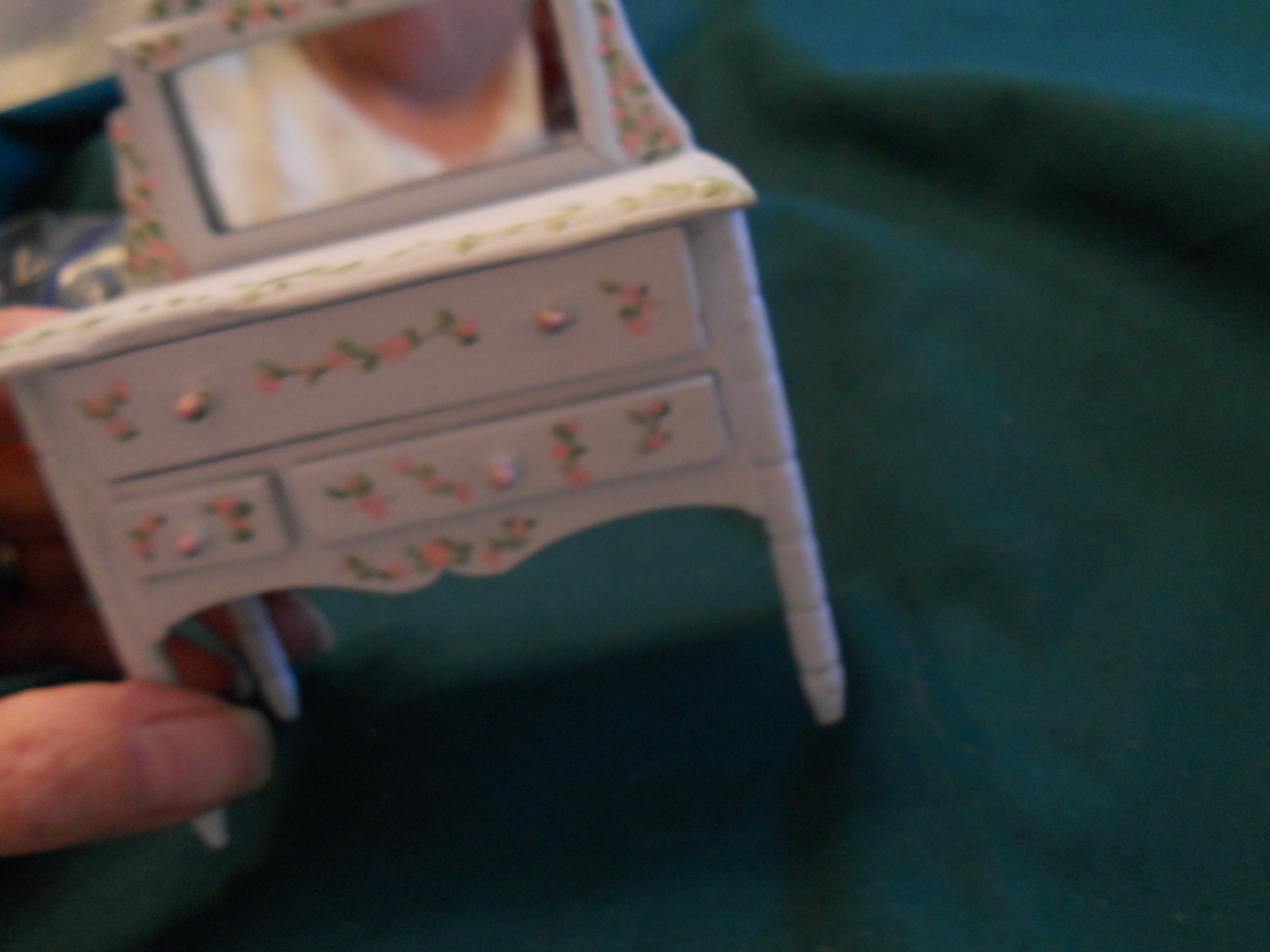 Doll House Dresser Mirror Wood painted