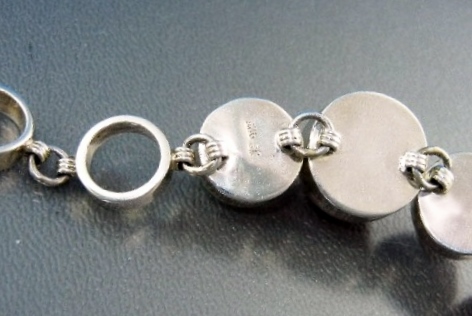 Coral Freshwater Pearl Sterling Silver Toggle Bracelet