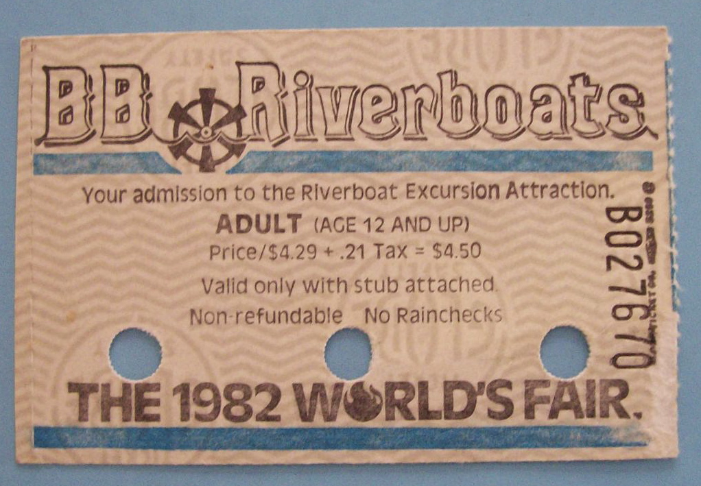 1982 Knoxville World's Fair Ticket-Riverboat Excursion