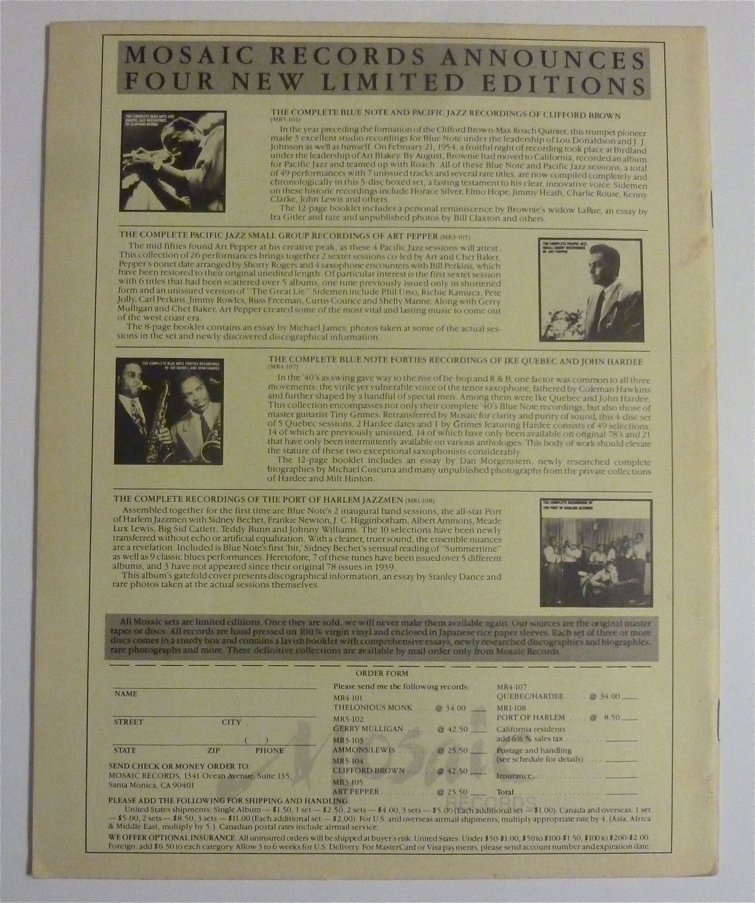 Coda Magazine October 1, 1984 Bud Powell