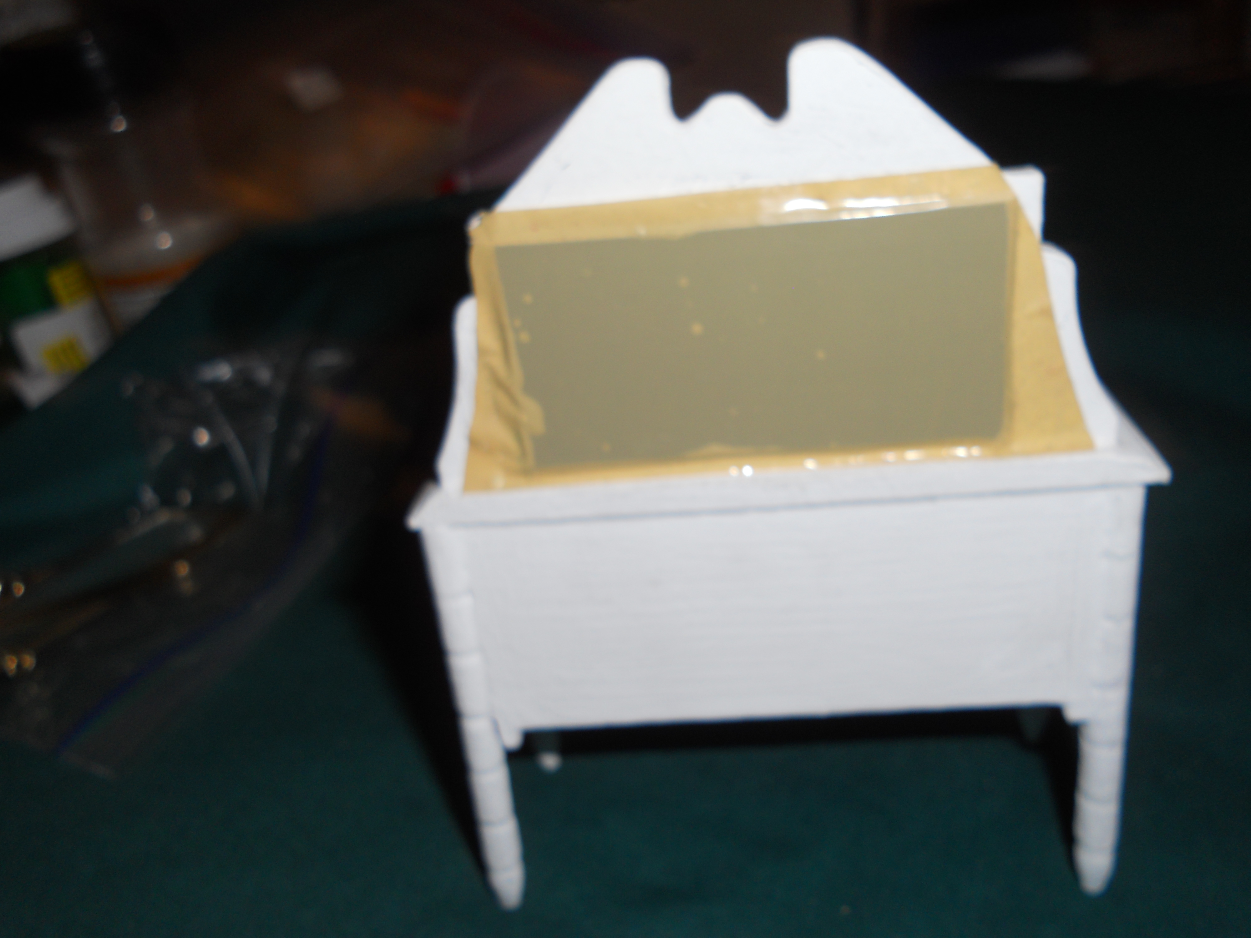 Doll House Dresser Mirror Wood painted