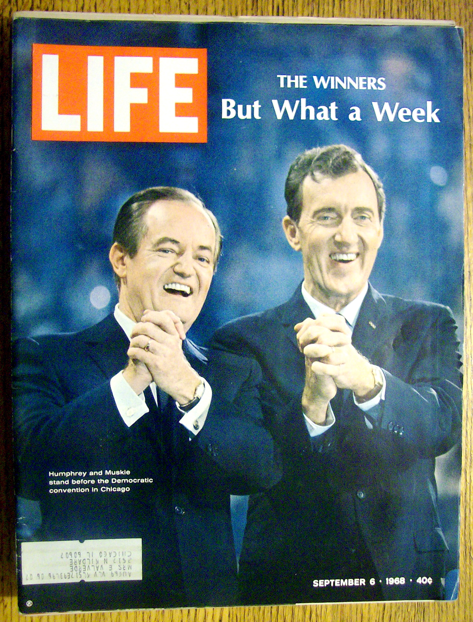 Life Magazine-September 6, 1968-Humphrey & Muskie