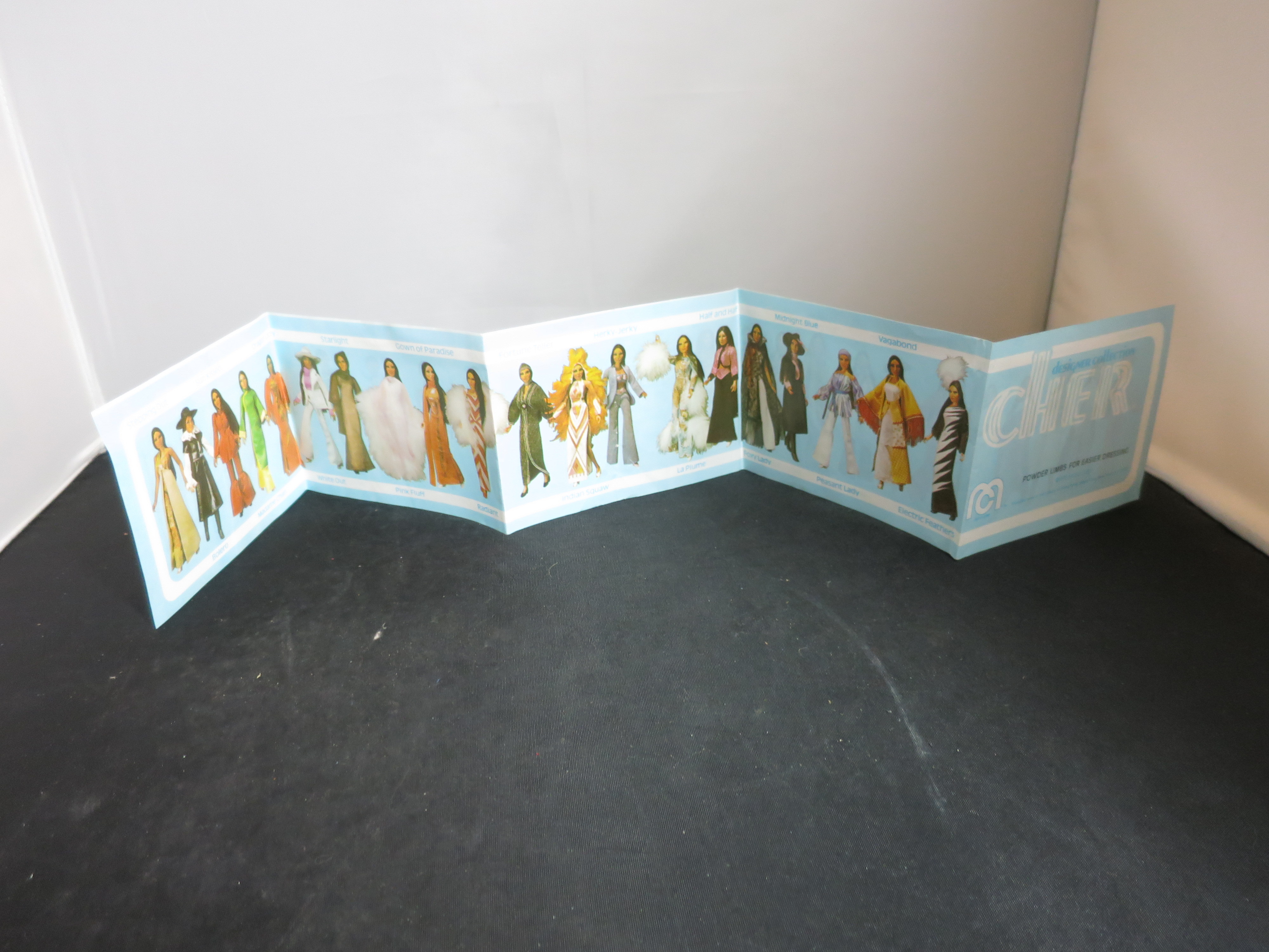 Mego Sonny & Cher Doll designer Fashion Foldout 1976
