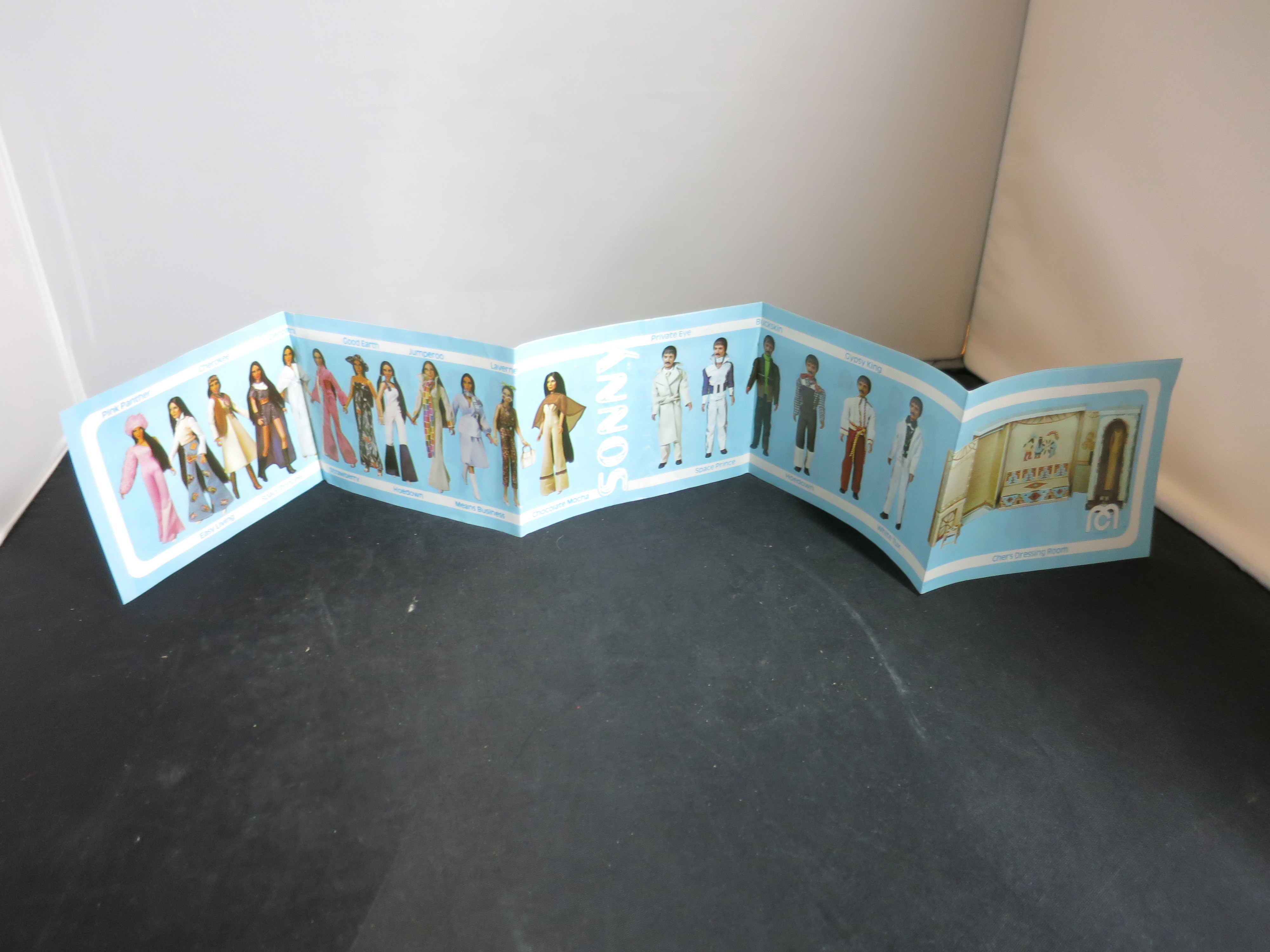 Mego Sonny & Cher Doll designer Fashion Foldout 1976