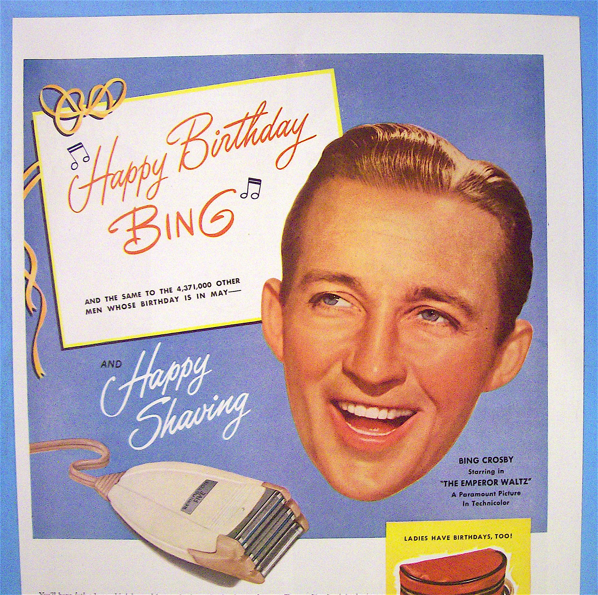 1948 Remington Electric Shaver with Bing Crosby