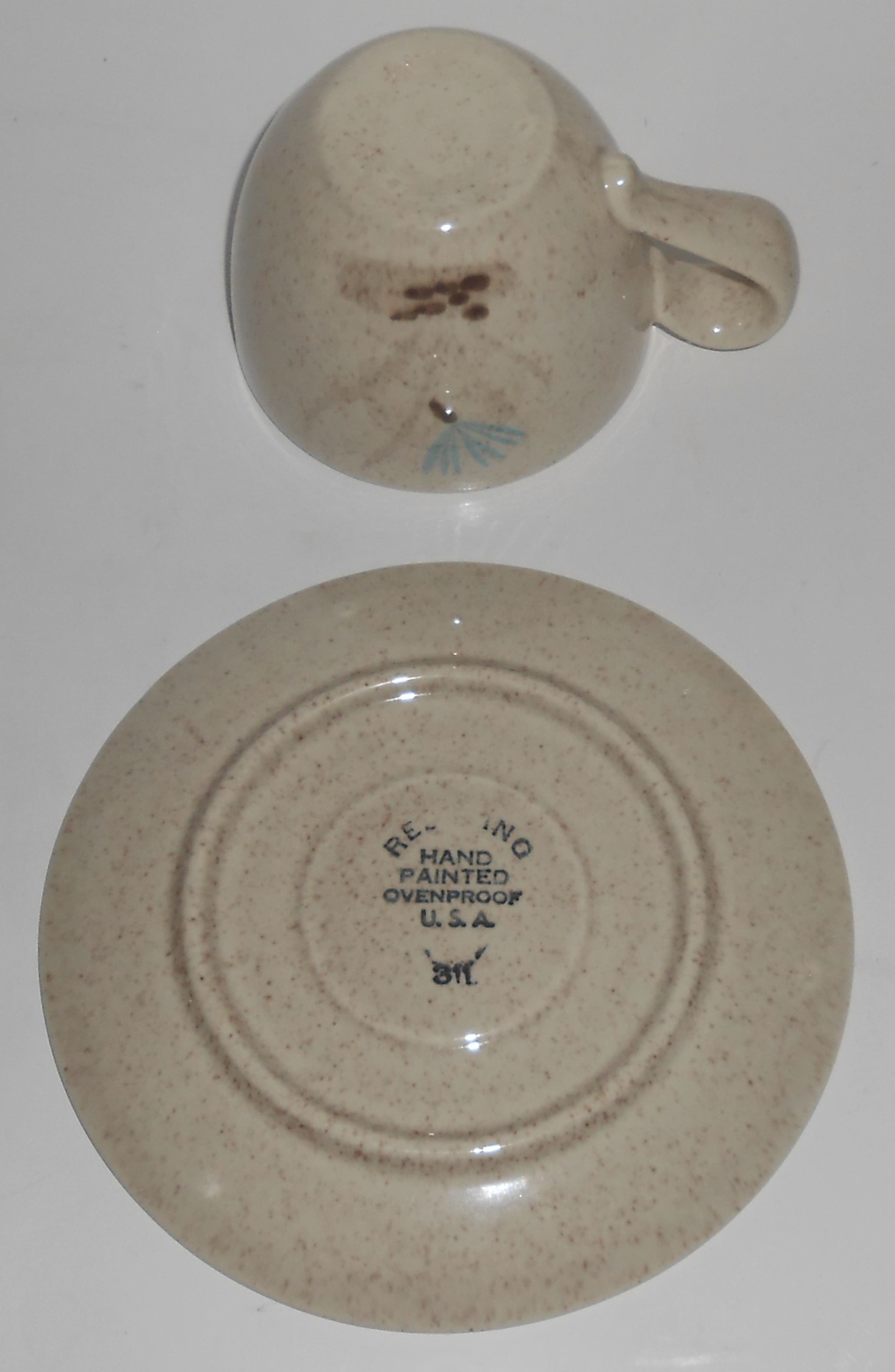 Red Wing Pottery Bob White Cup & Saucer Set