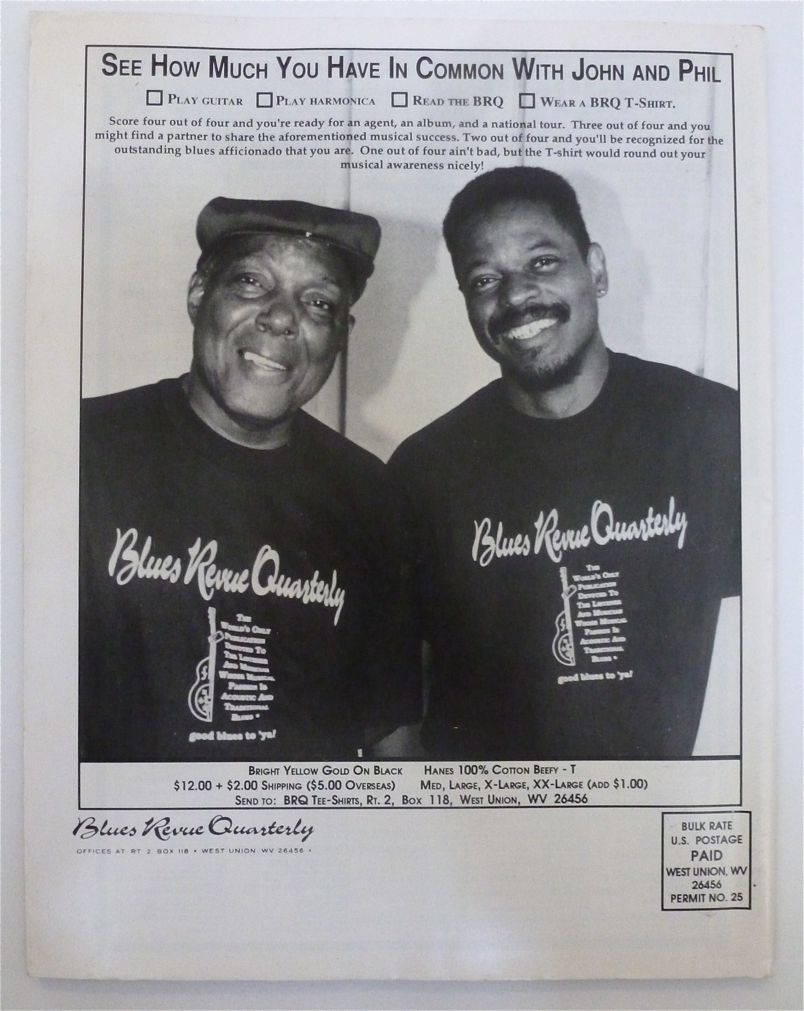 Blues Revue Quarterly Magazine Fall 1992 Phil Wiggins