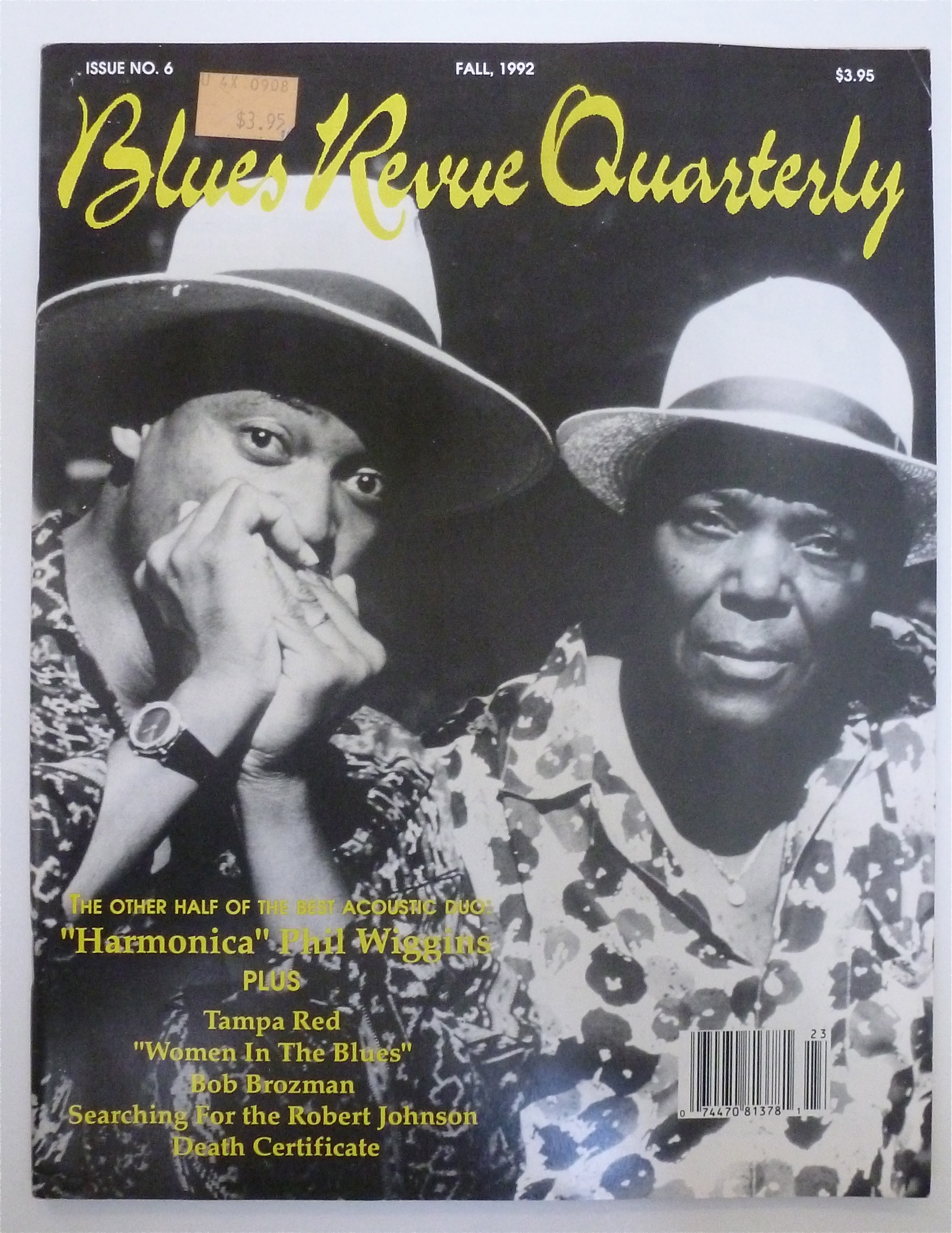 Blues Revue Quarterly Magazine Fall 1992 Phil Wiggins