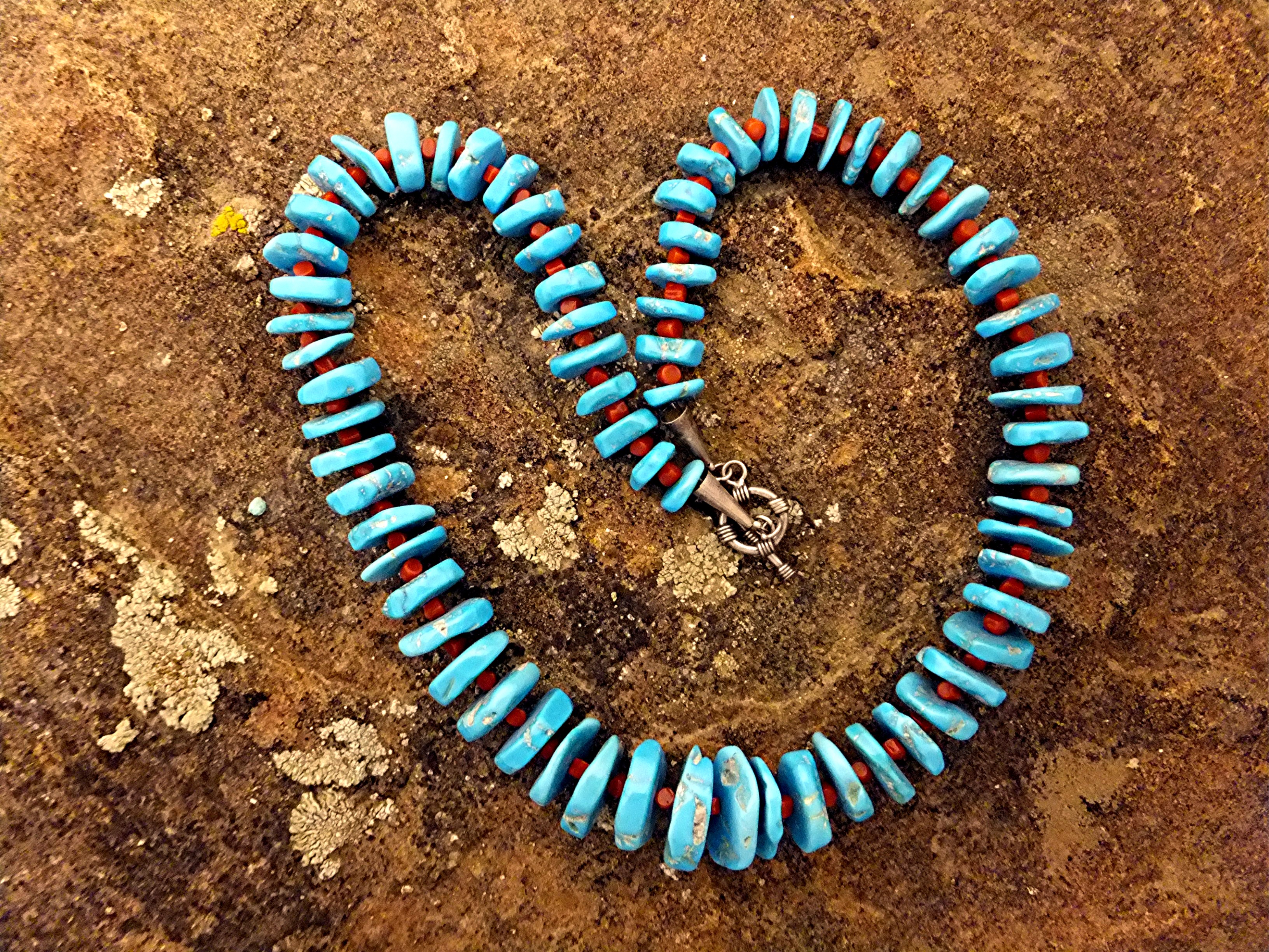 Native American Sleeping Beauty Turquoise Coral Spacers