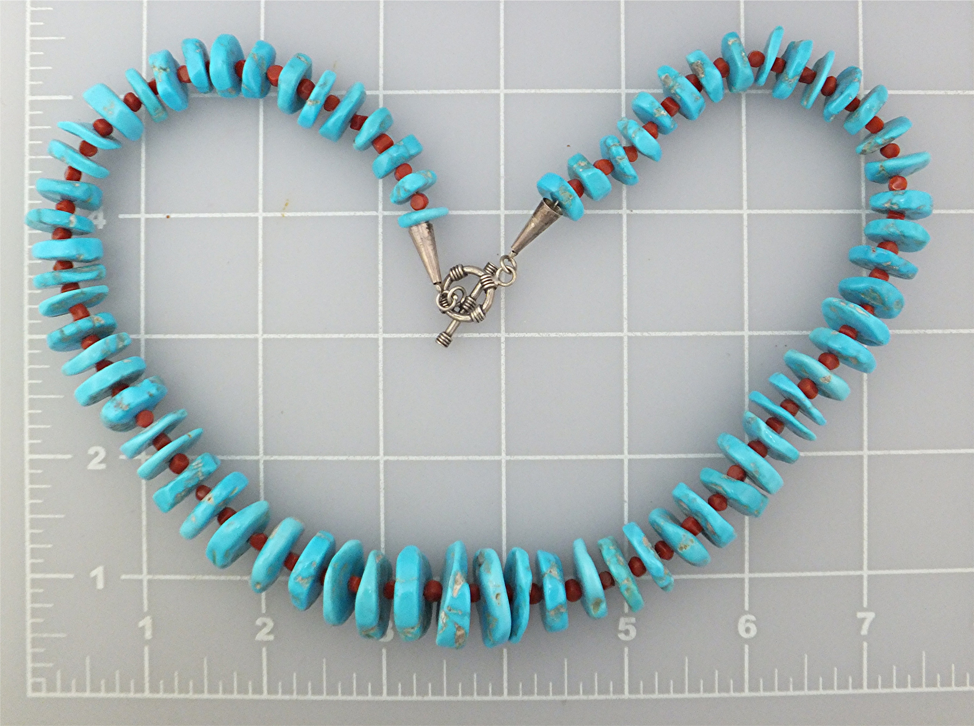 Native American Sleeping Beauty Turquoise Coral Spacers