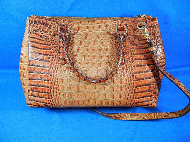 Brahmin Pecan Leather Lincoln Satchel  Bag