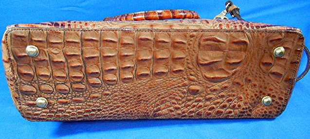 Brahmin Pecan Leather Lincoln Satchel  Bag
