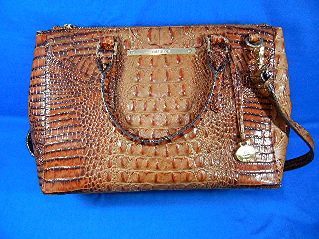 Brahmin Pecan Leather Lincoln Satchel  Bag