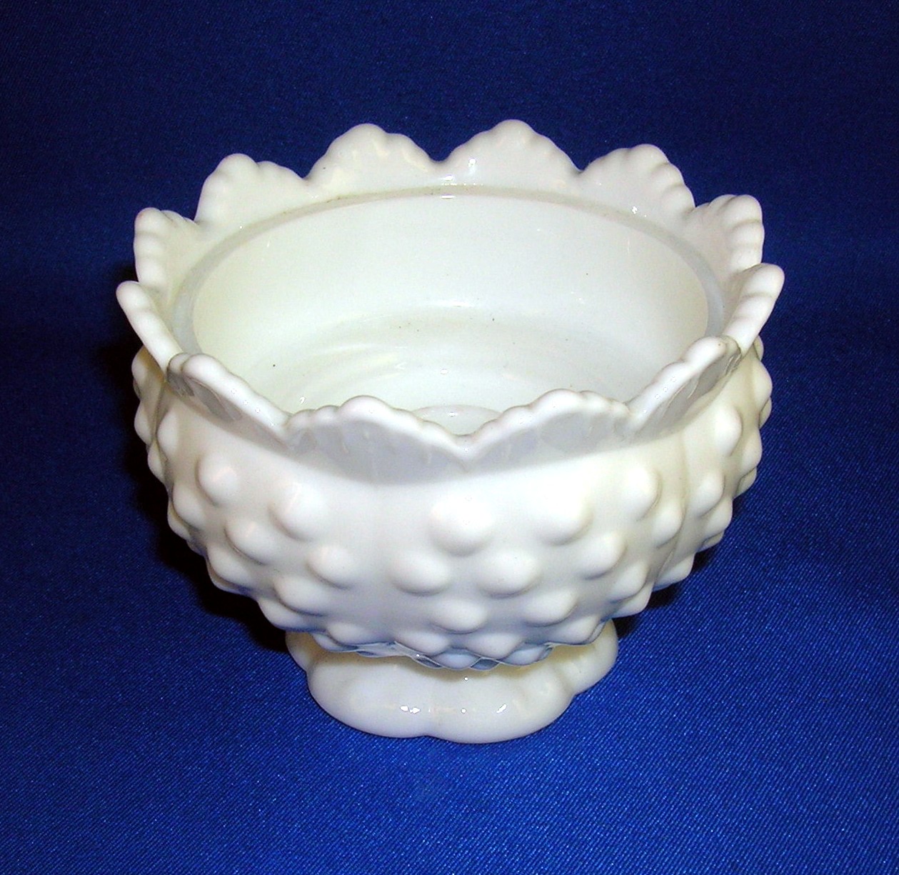Fenton Hobnail Milk Glass Candle Bowl