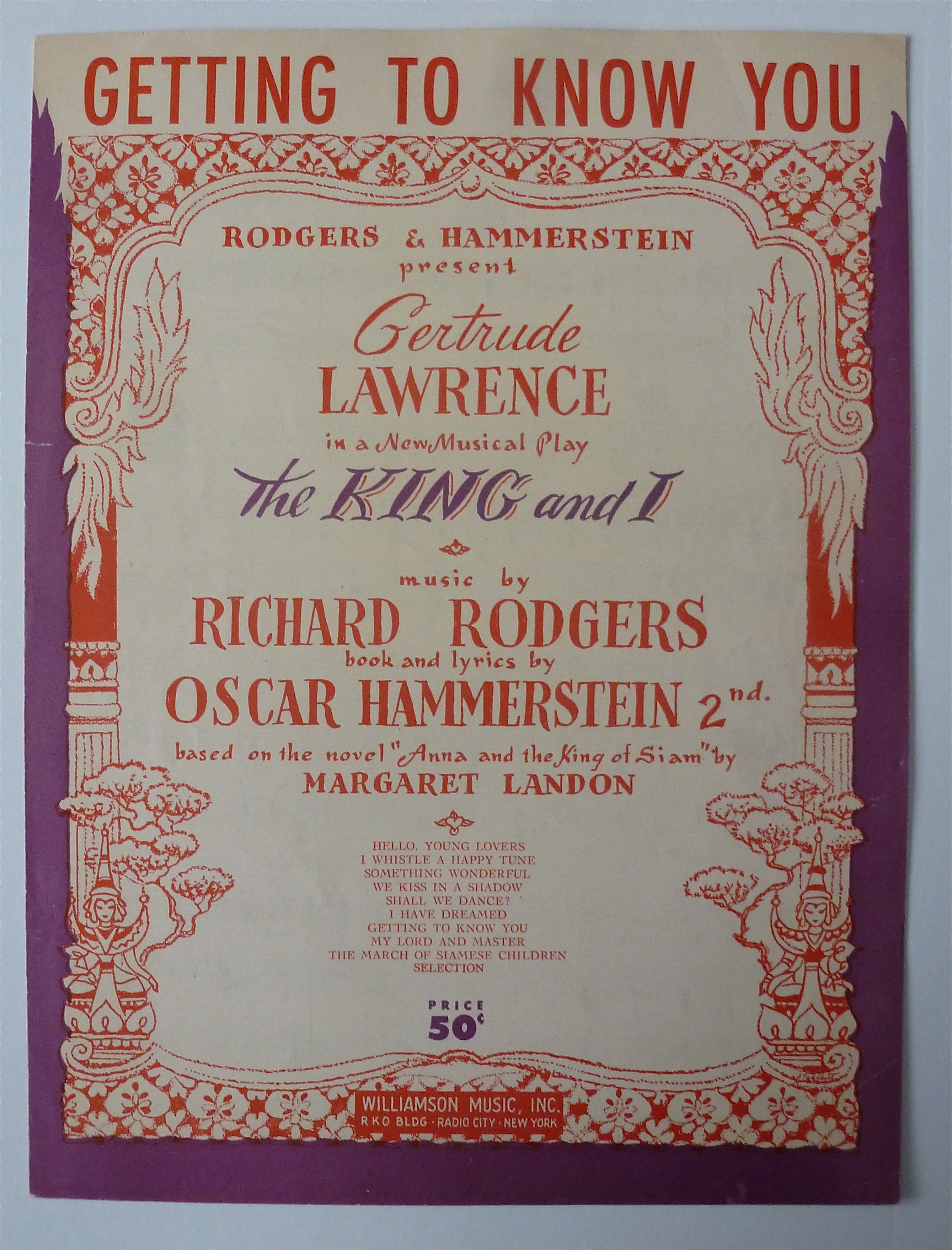 Sheet Music For 1951 Getting To Know You