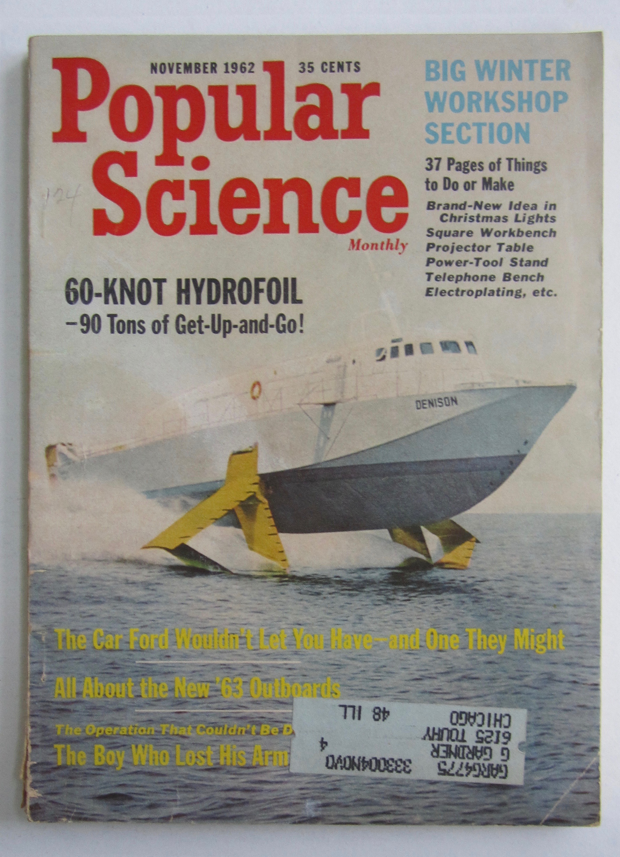 Popular Science Magazine-November 1962-Hydrofoil