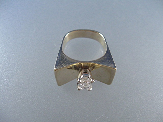Diamond EMERALD CUT  14K Gold Art Deco Look Ring