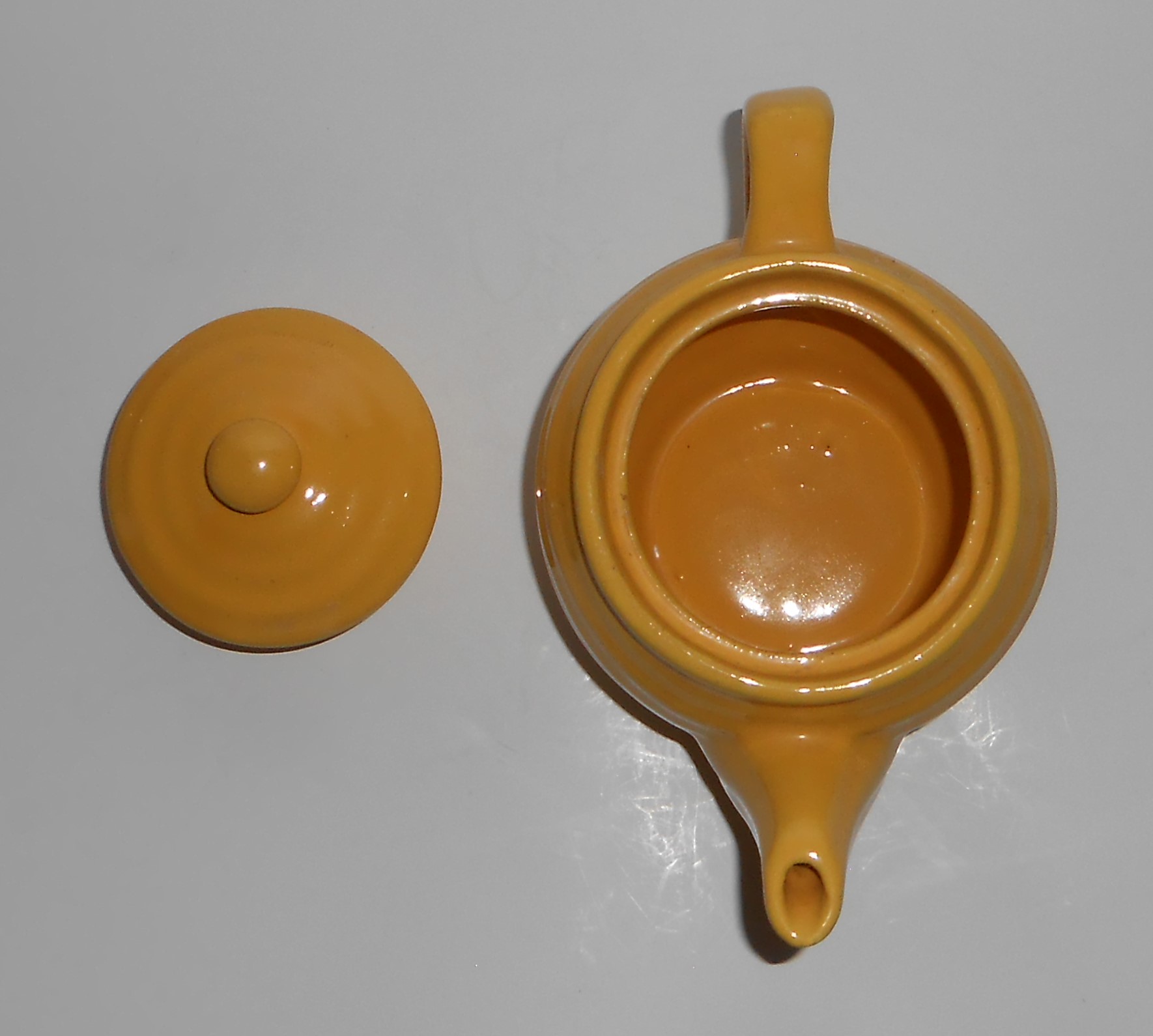 VINTAGE Bauer Pottery Ring Ware Yellow Individual Tea