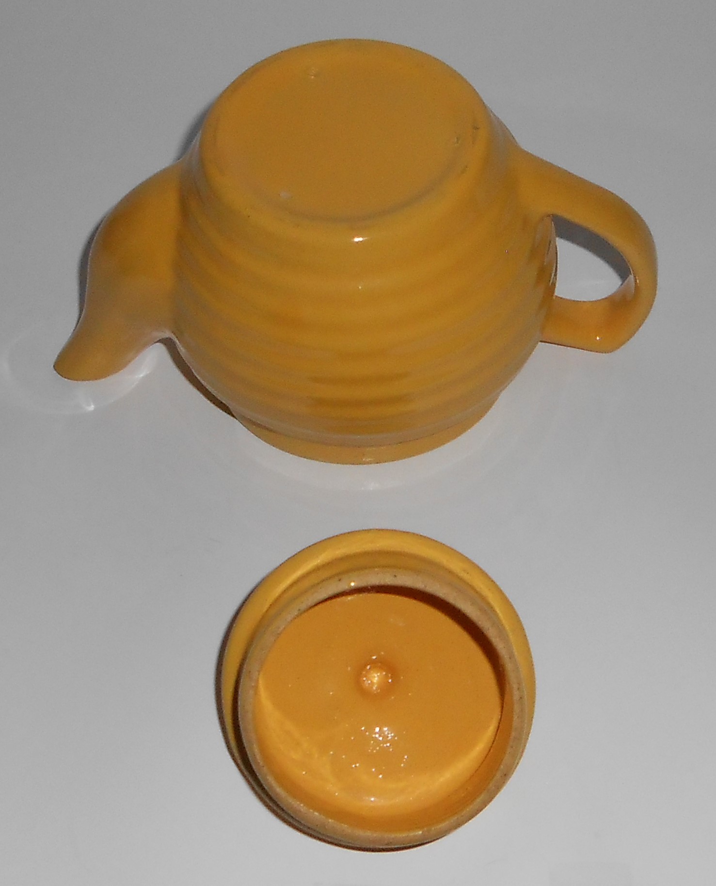 VINTAGE Bauer Pottery Ring Ware Yellow Individual Tea