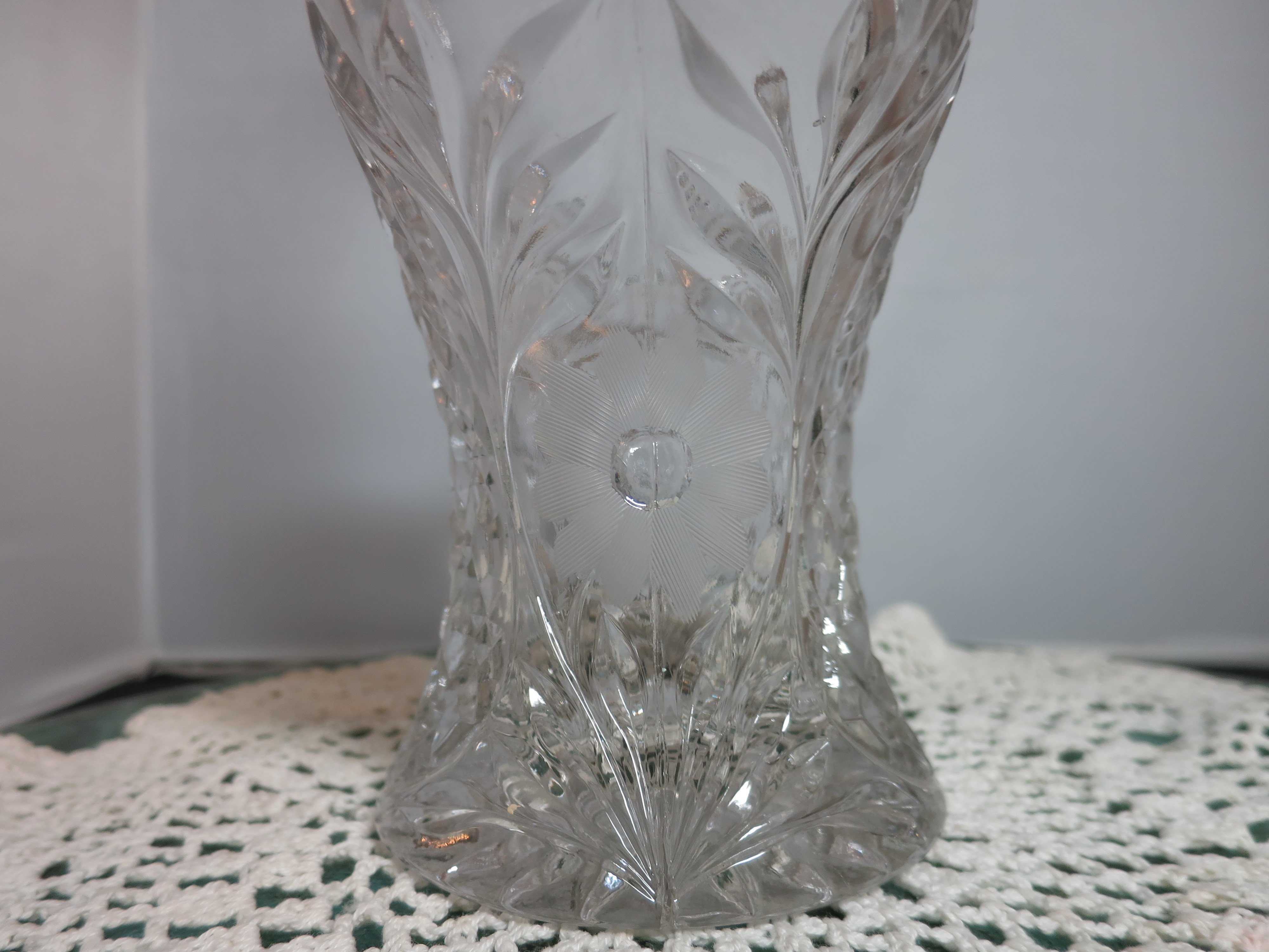 Vintage Brides Basket Diamond Etched Flower Rope Handle 12 inch
