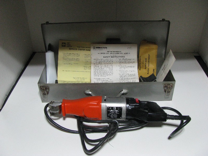 Vintage Millers Falls SP9550A Super Saw 2-Speed Reciprocating Saw with Metal Case & Manuals