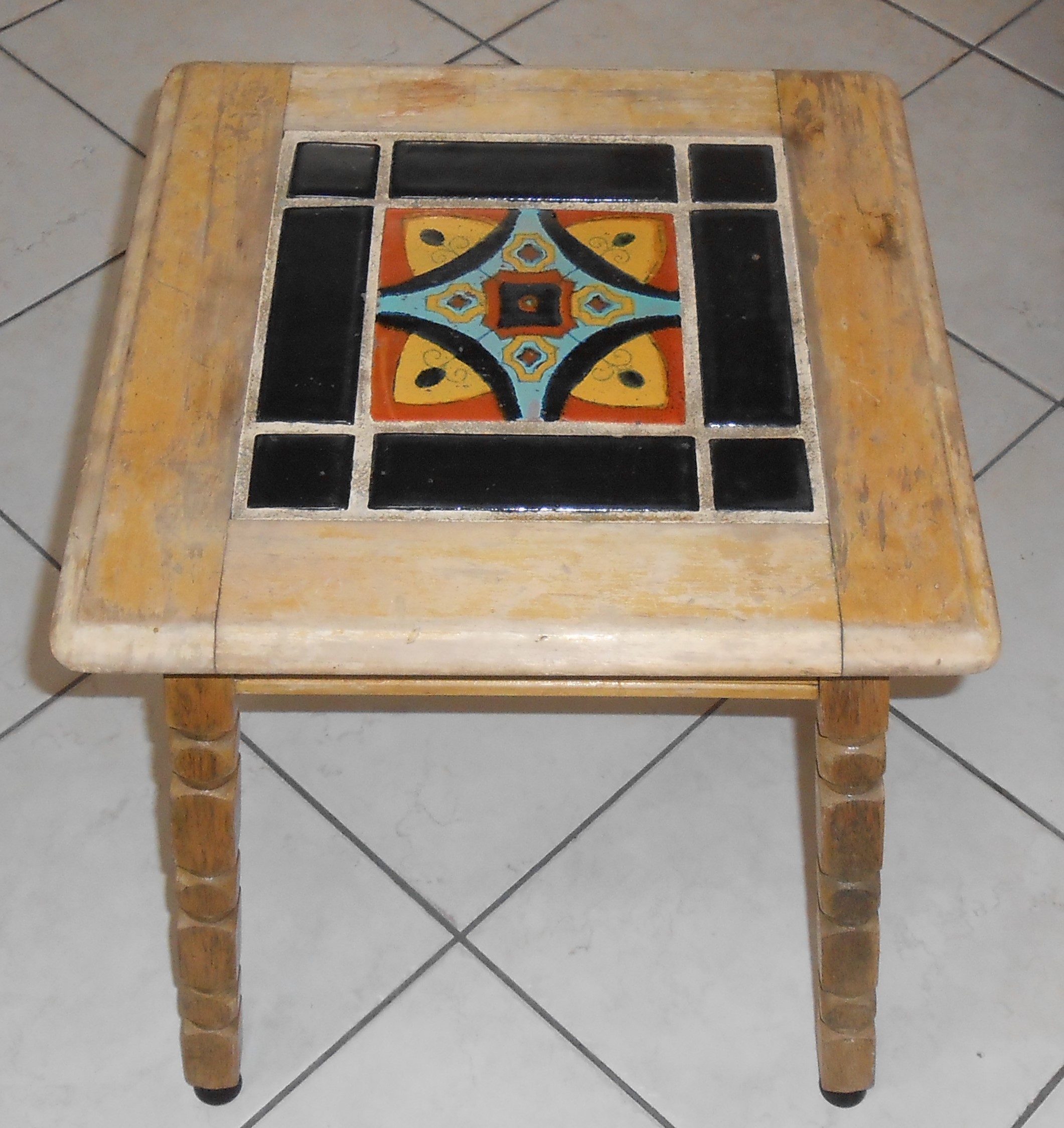 Vintage 1930's California Pottery 9-Tile Top Table