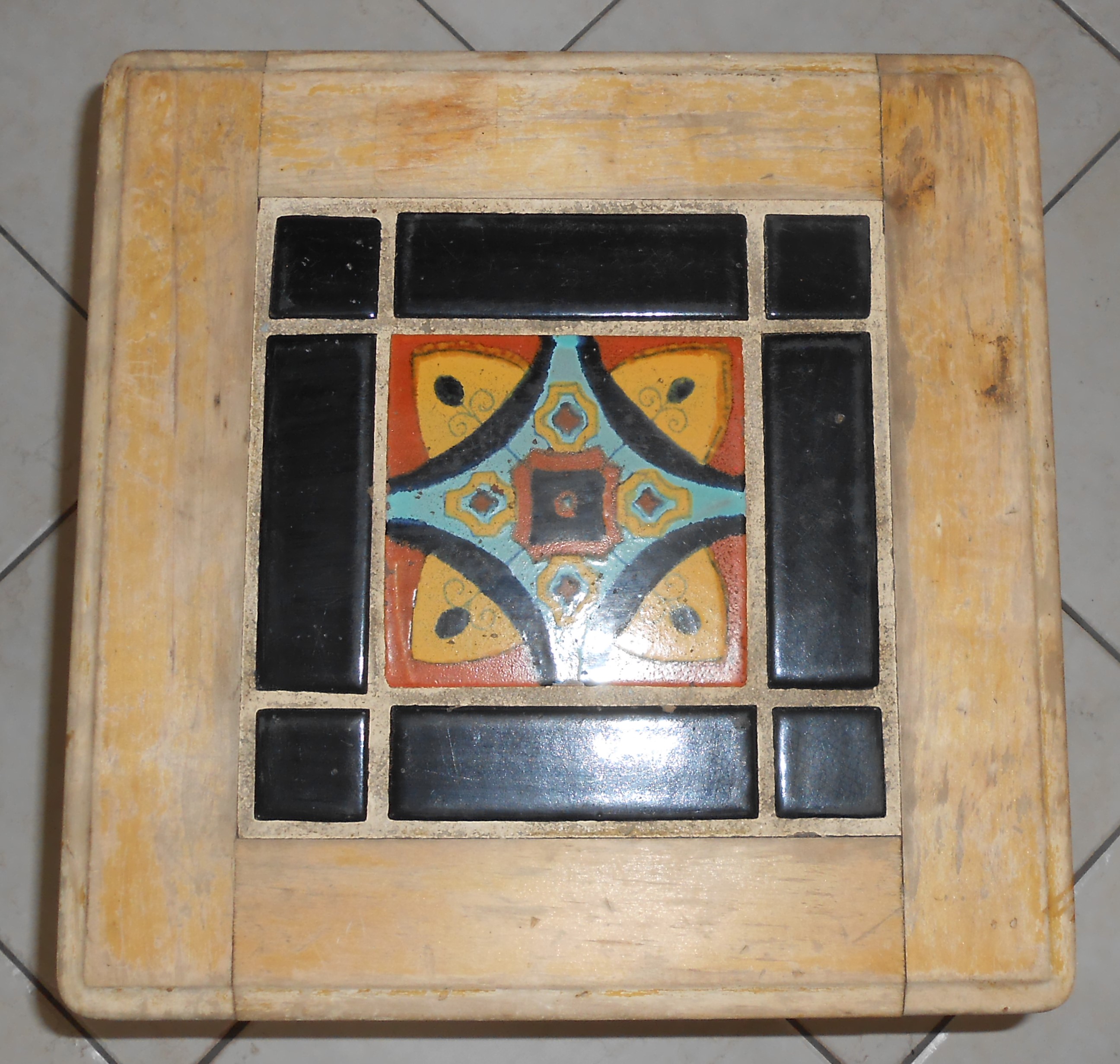 Vintage 1930's California Pottery 9-Tile Top Table