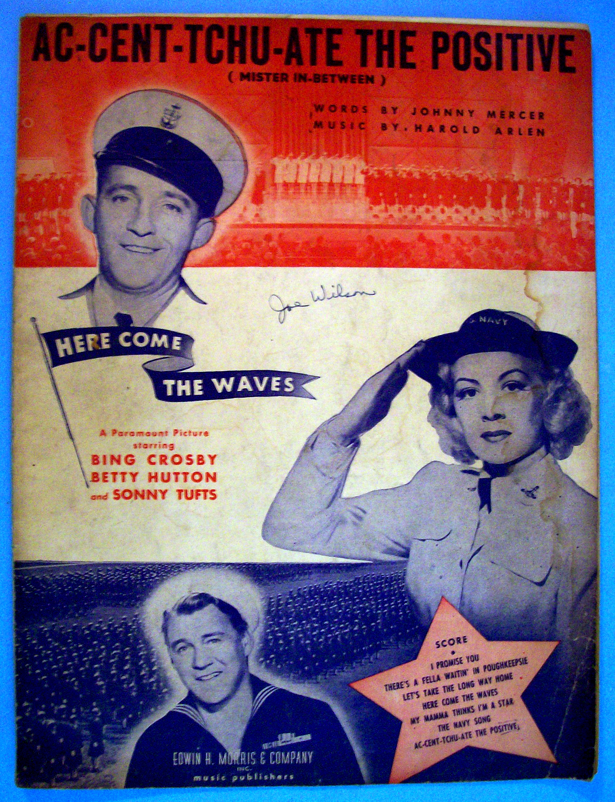 Sheet Music For 1944 Ac-Cent-Tchu-Ate The Positive