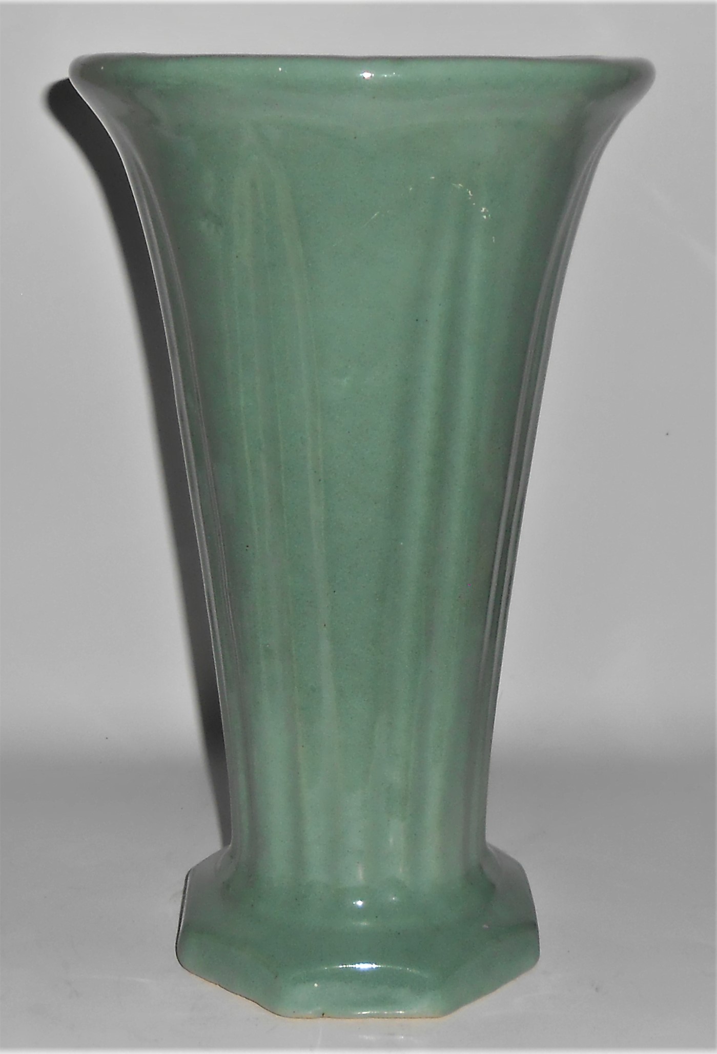 Zanesville Stoneware Pottery 12'' Gloss Green #230 Vase