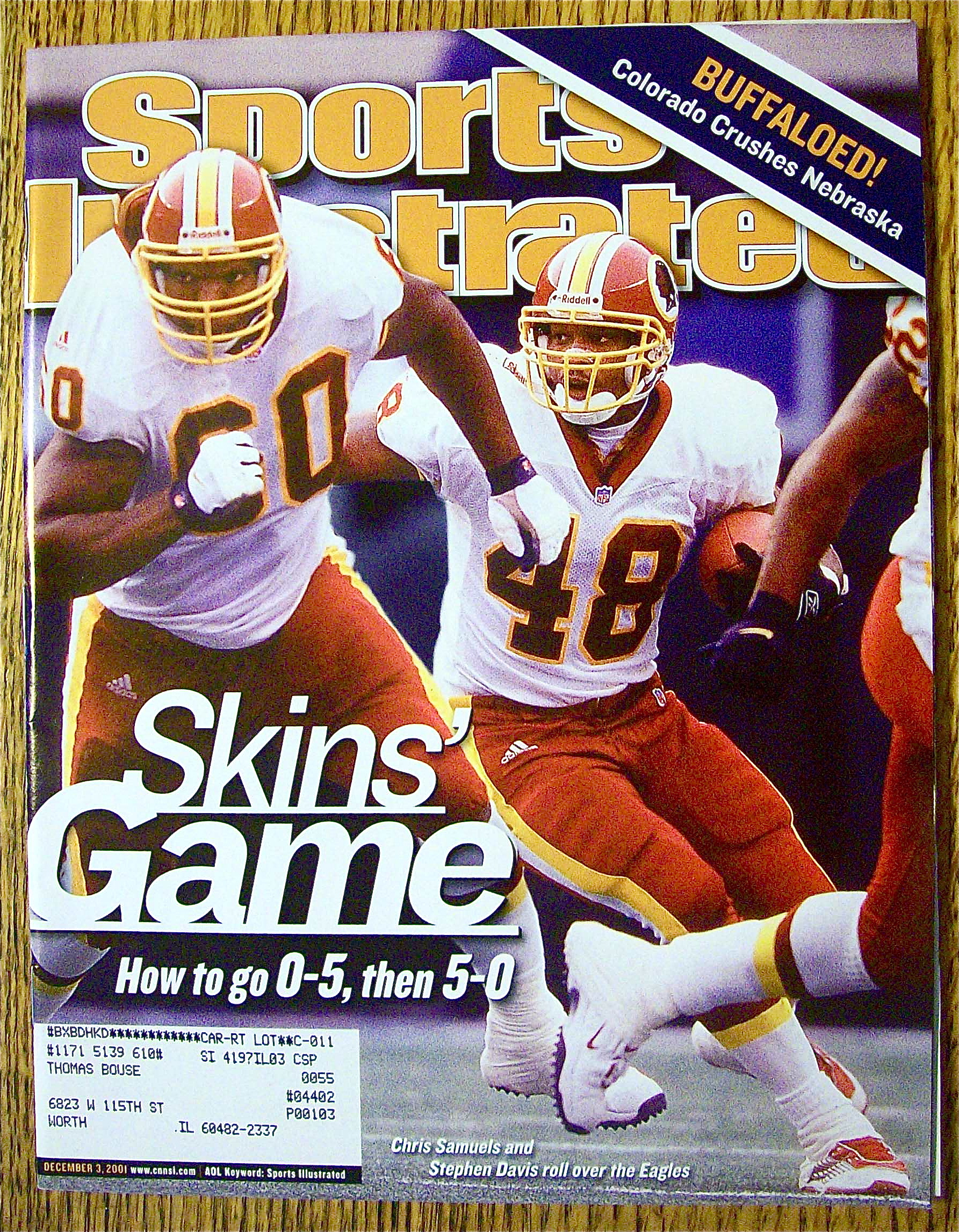 Sports Illustrated Magazine December 3, 2001 Skins Game