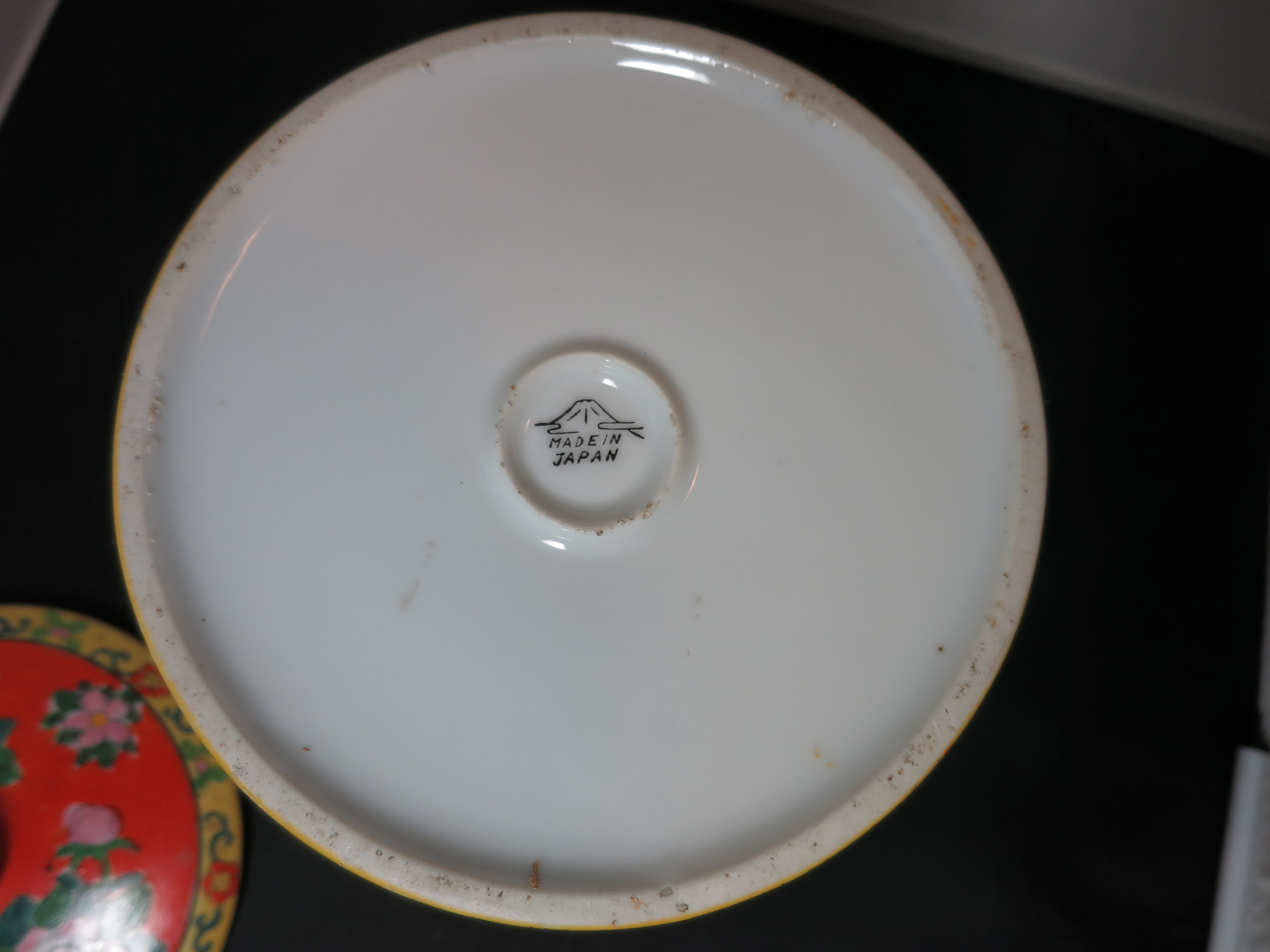 Made in Japan Cookie Jar Canister Bird Floral bail handle