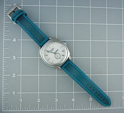 Coach Wristwatch Turquoise Black Leather Band