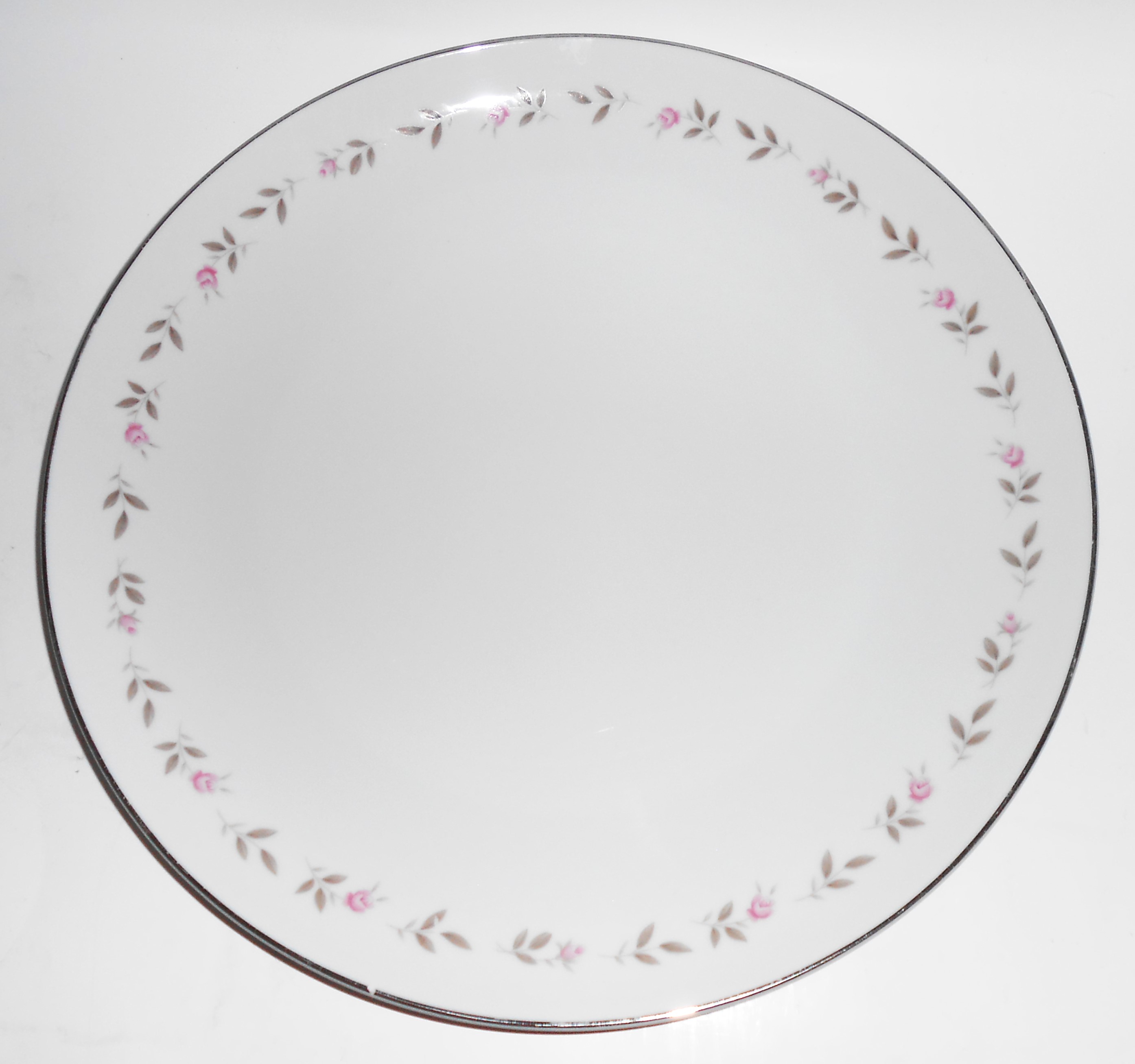 Mikasa China Platinum Band #8353 Rose Delight Chop Plat
