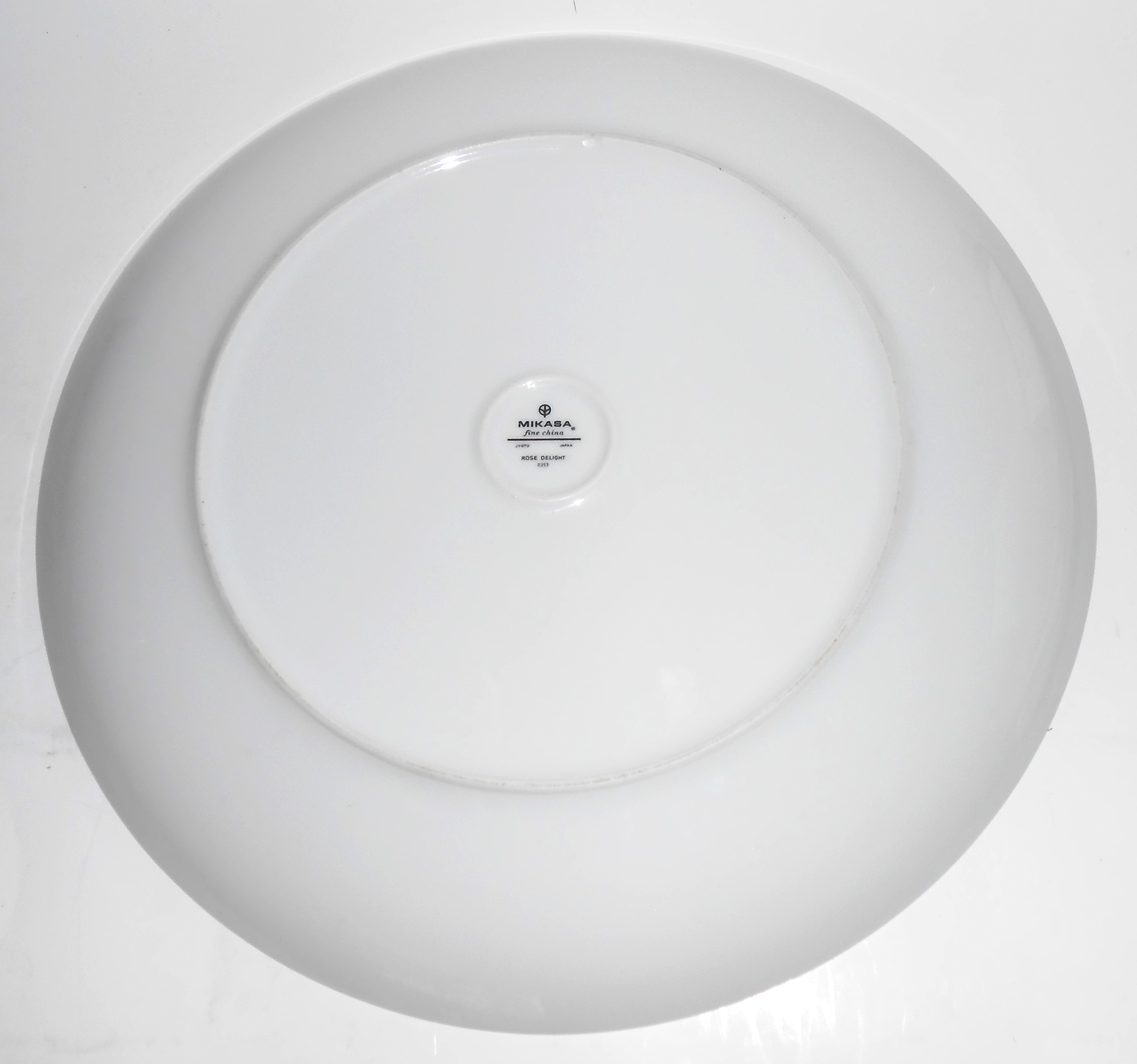 Mikasa China Platinum Band #8353 Rose Delight Chop Plat