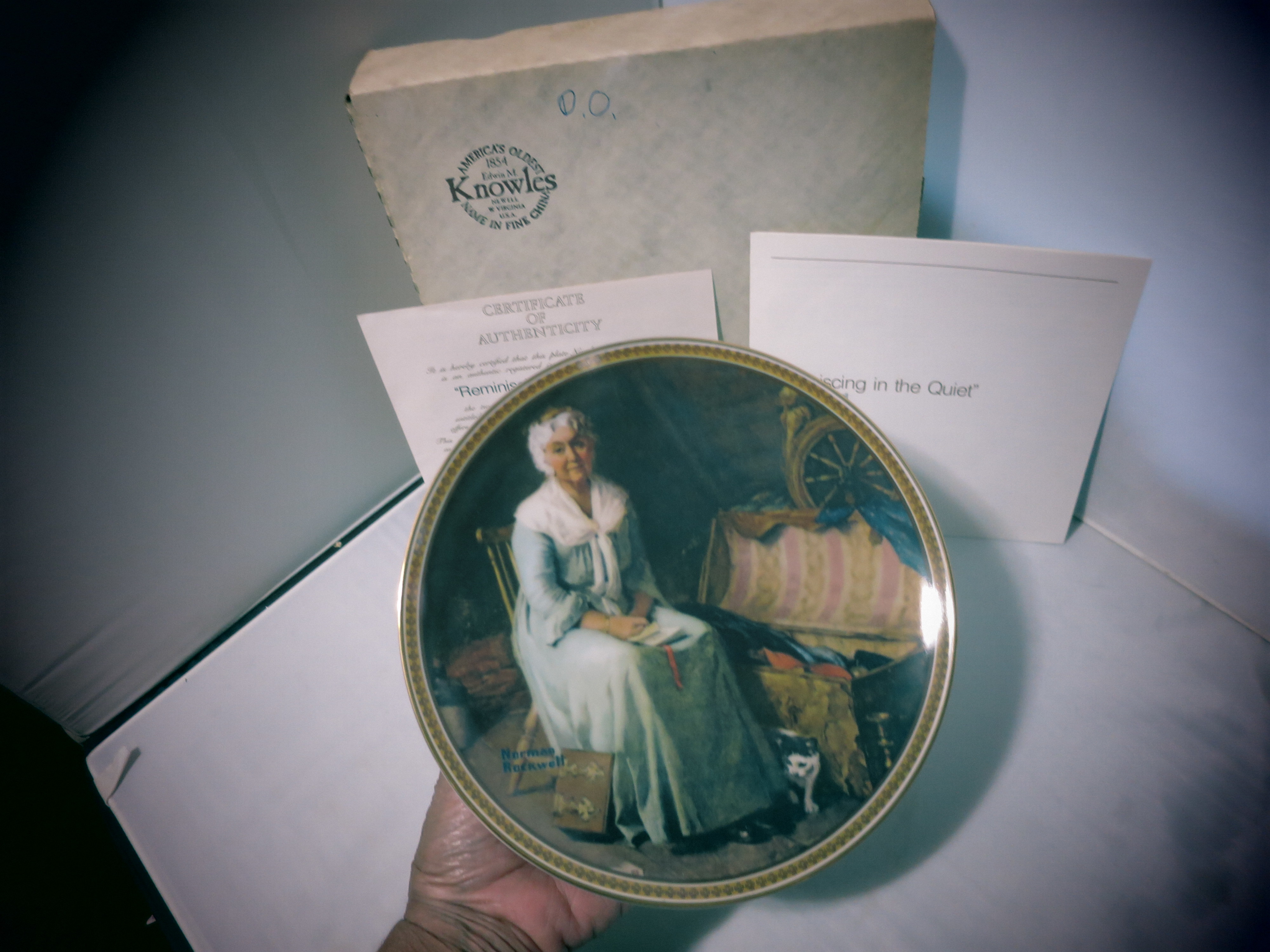 Reminiscing in Quiet collector plate  Norman Rockwell Knowles