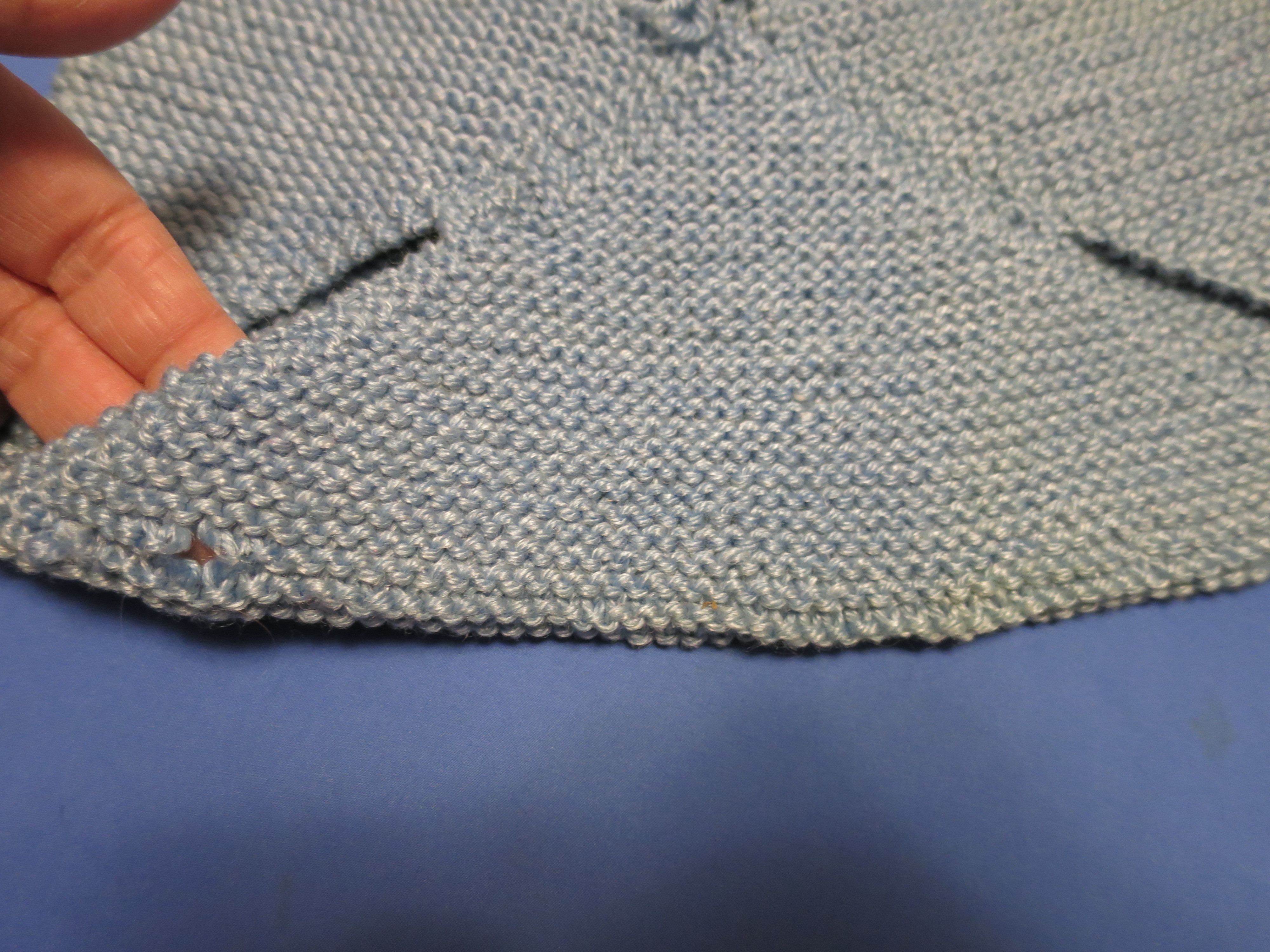 Diaper Pamper Pantaloons cover Blue Hand Knit Vintage 1960s