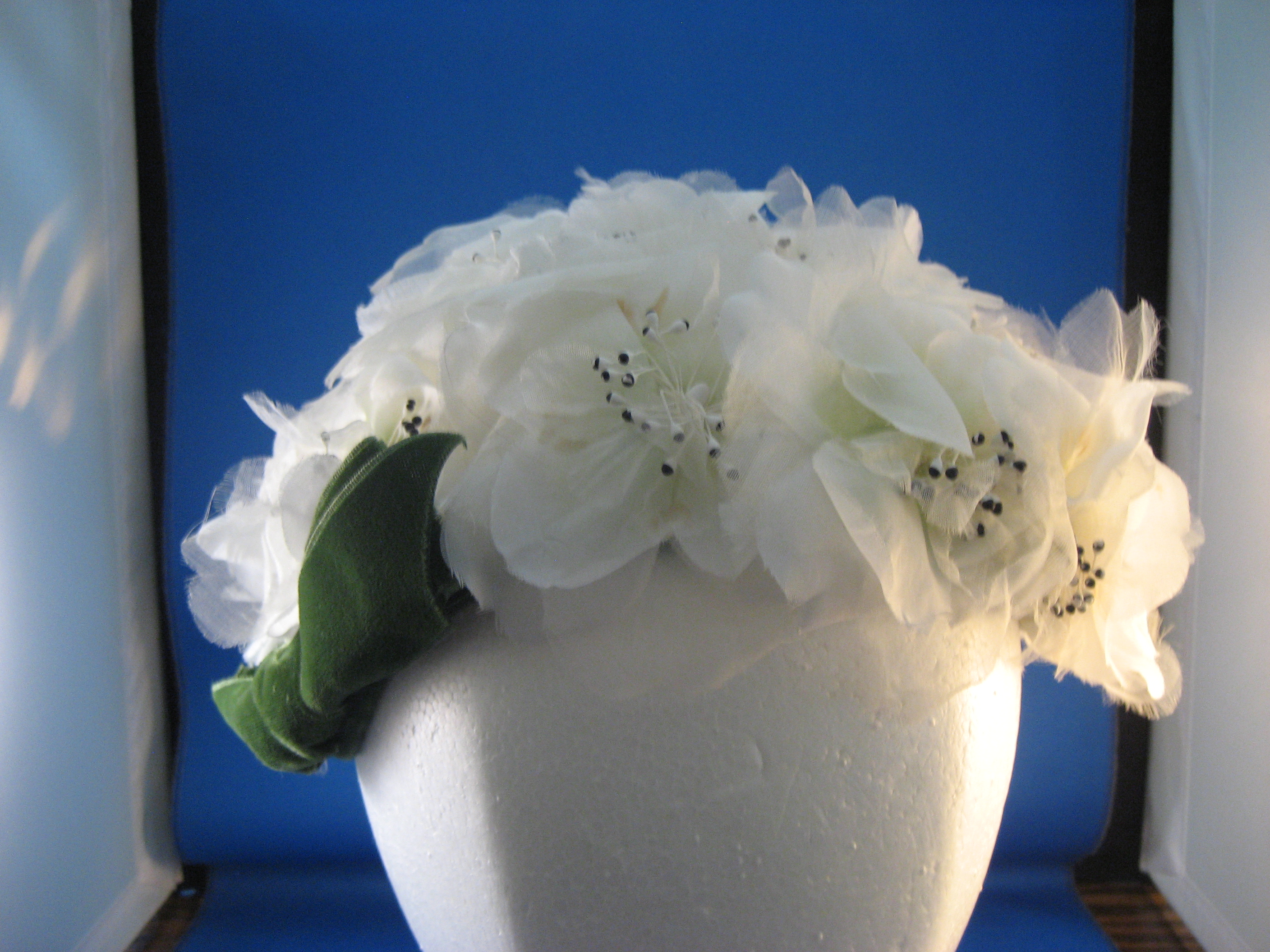 Flower and Green Bow Hat