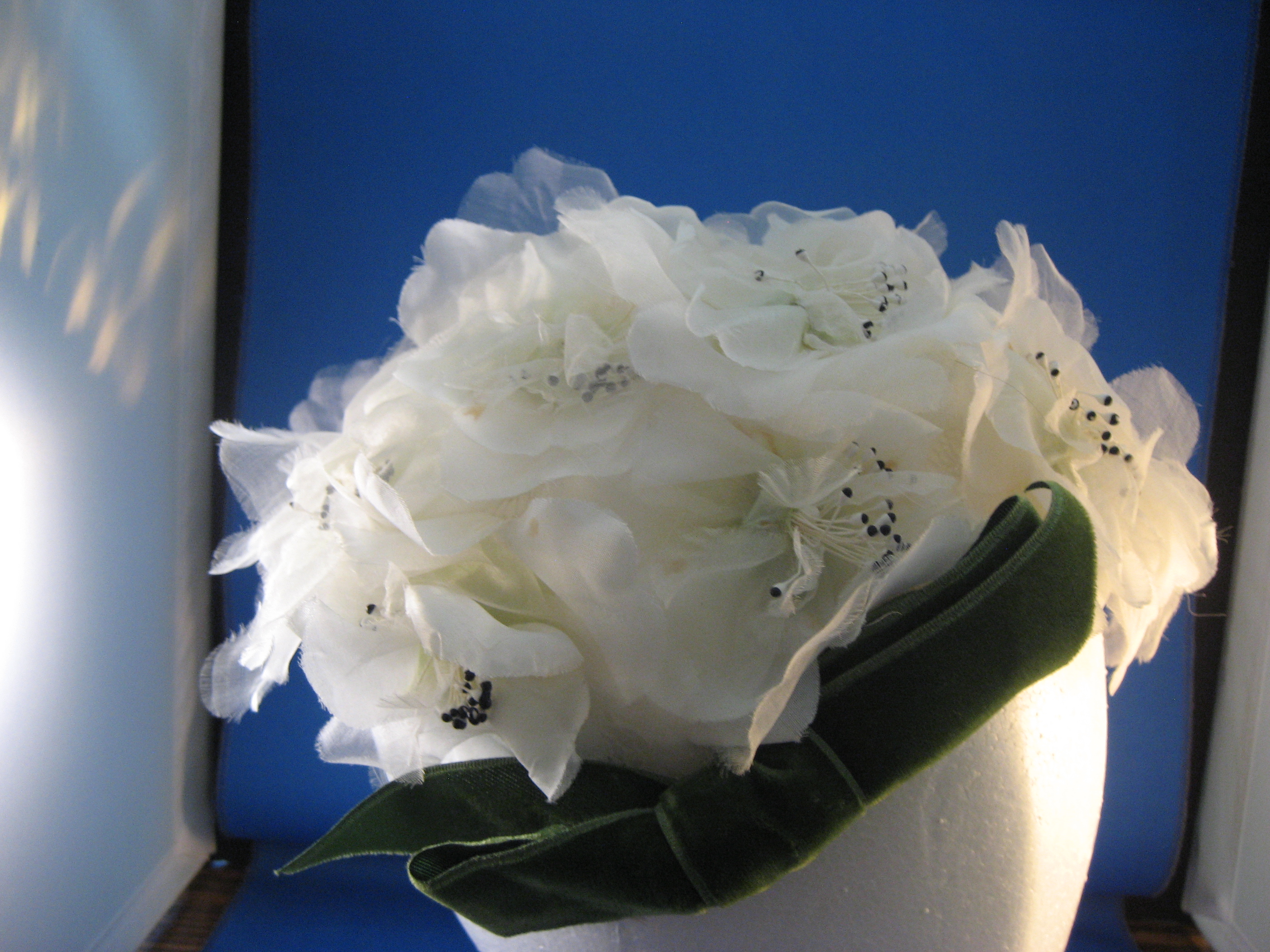 Flower and Green Bow Hat