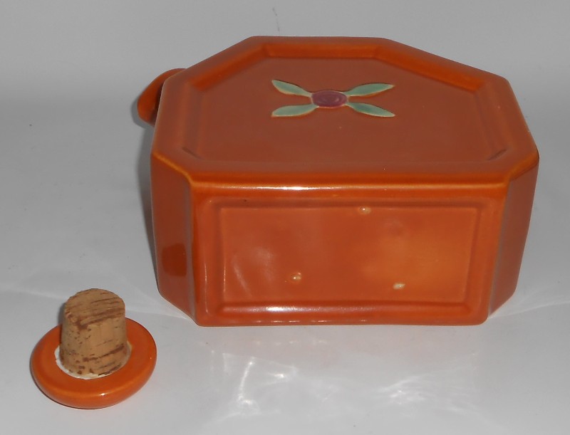 VINTAGE Coors Pottery Rosebud Orange Water Server w/Cap
