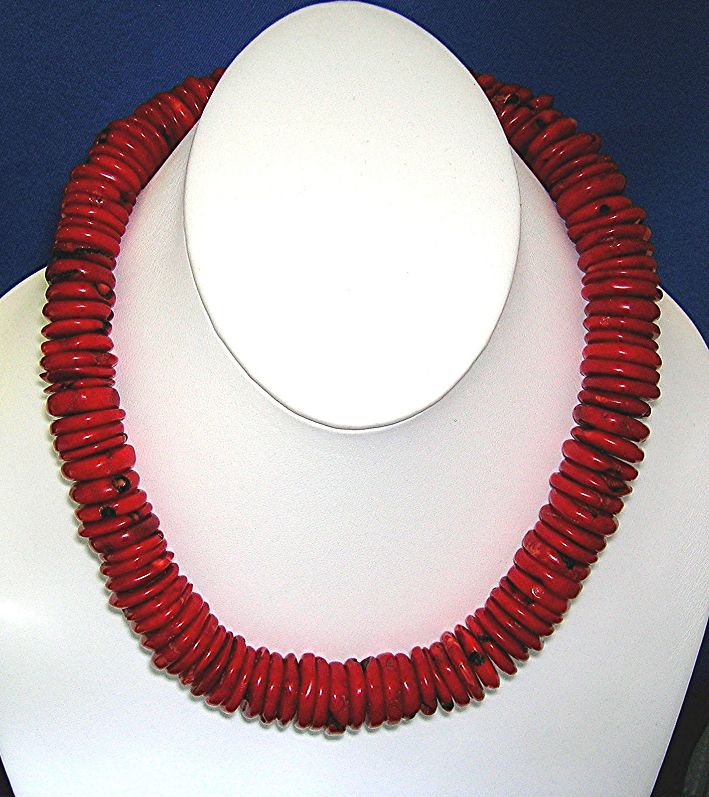 Coral Sterling Silver Toggle Clasp Necklace