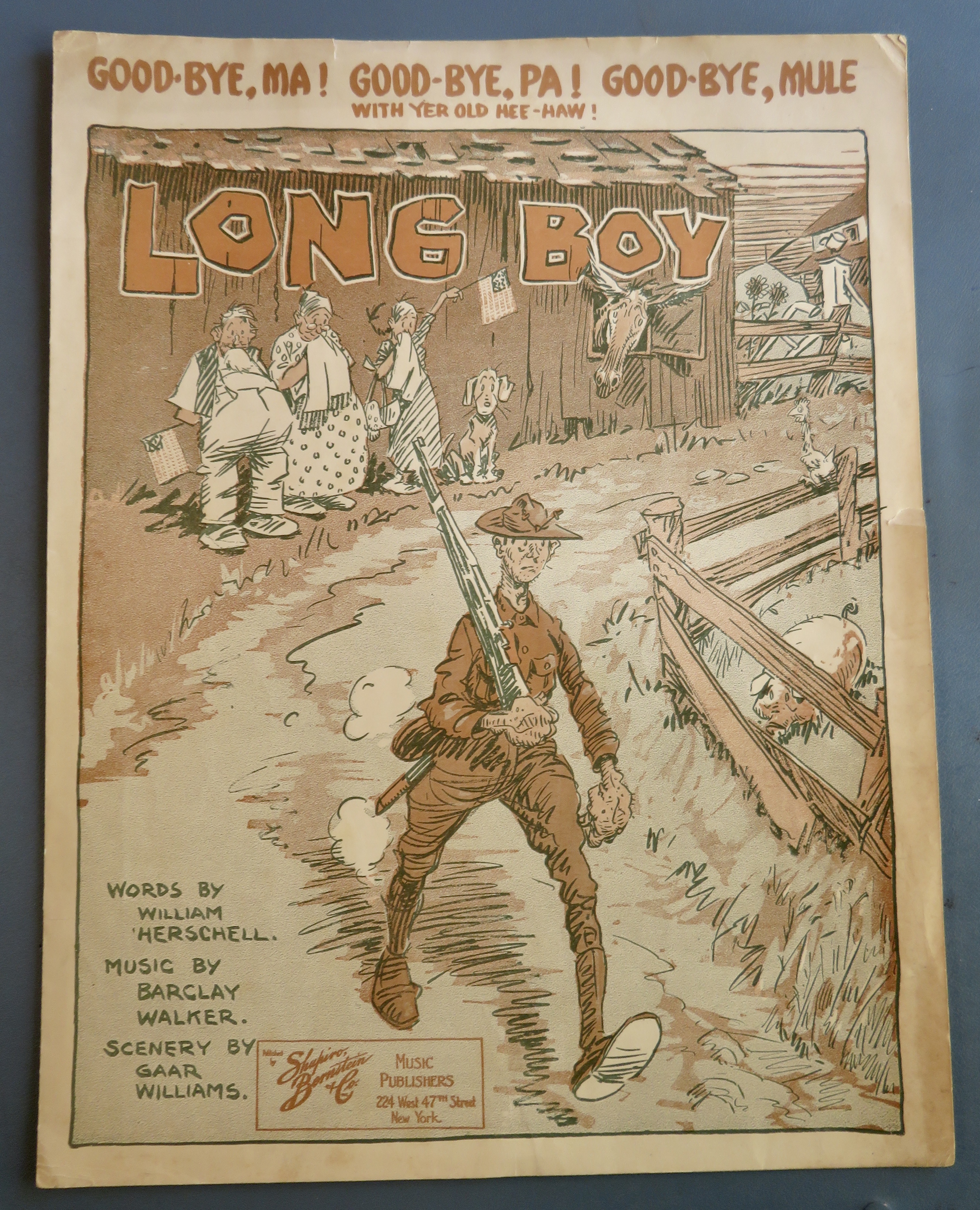 1917 Long Boy Sheet Music Herschell & Walker